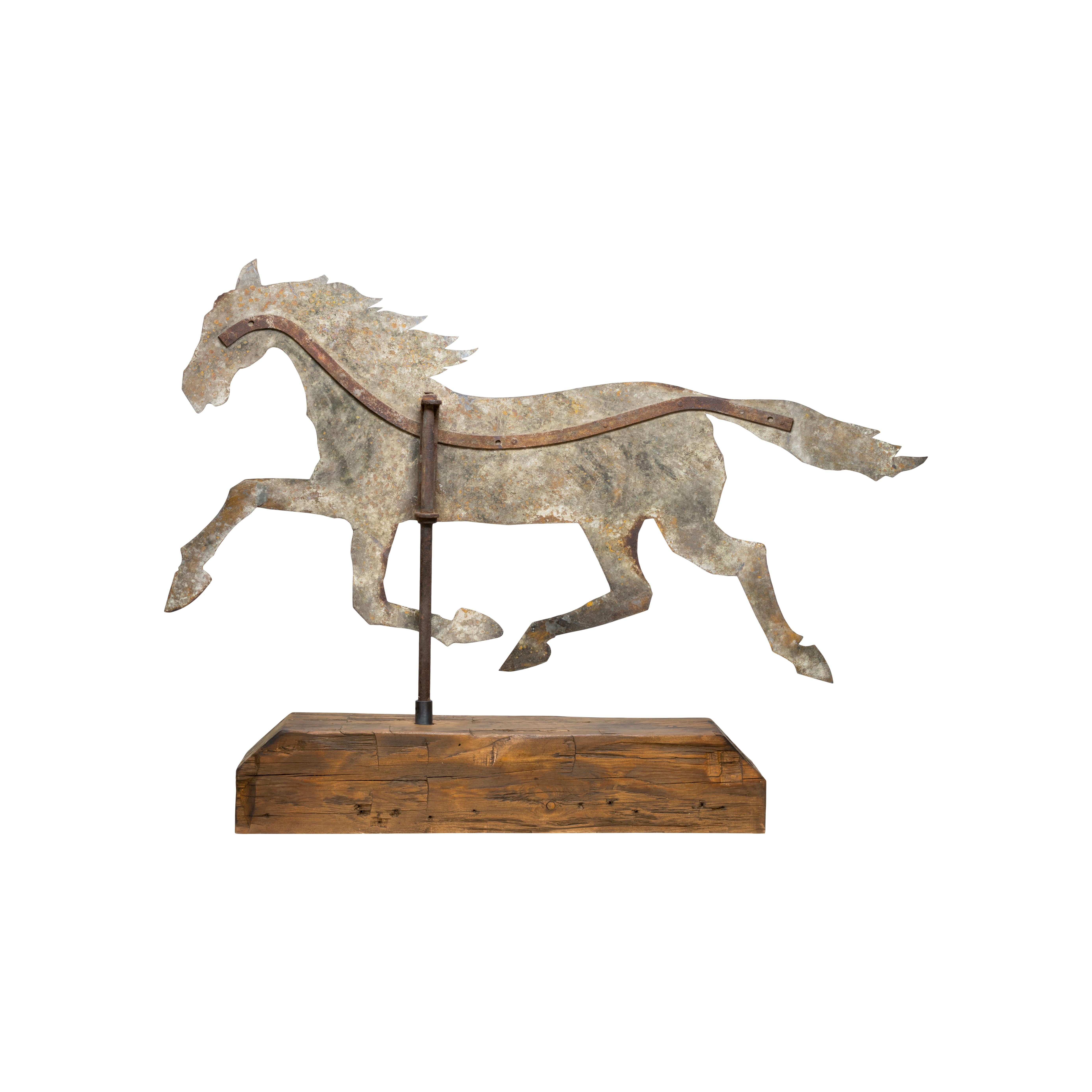 Hand-Crafted 19th Century Horse Weather Vane For Sale