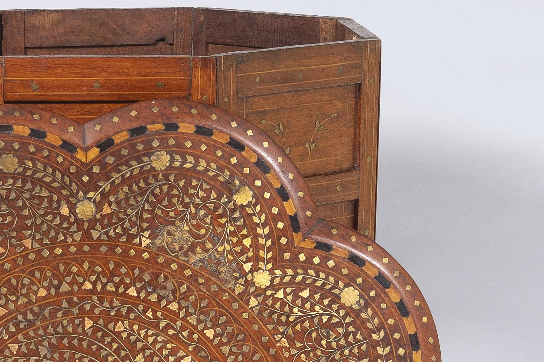 19th Century Hoshiarpur Inlaid Occasional Side Table – British India 1