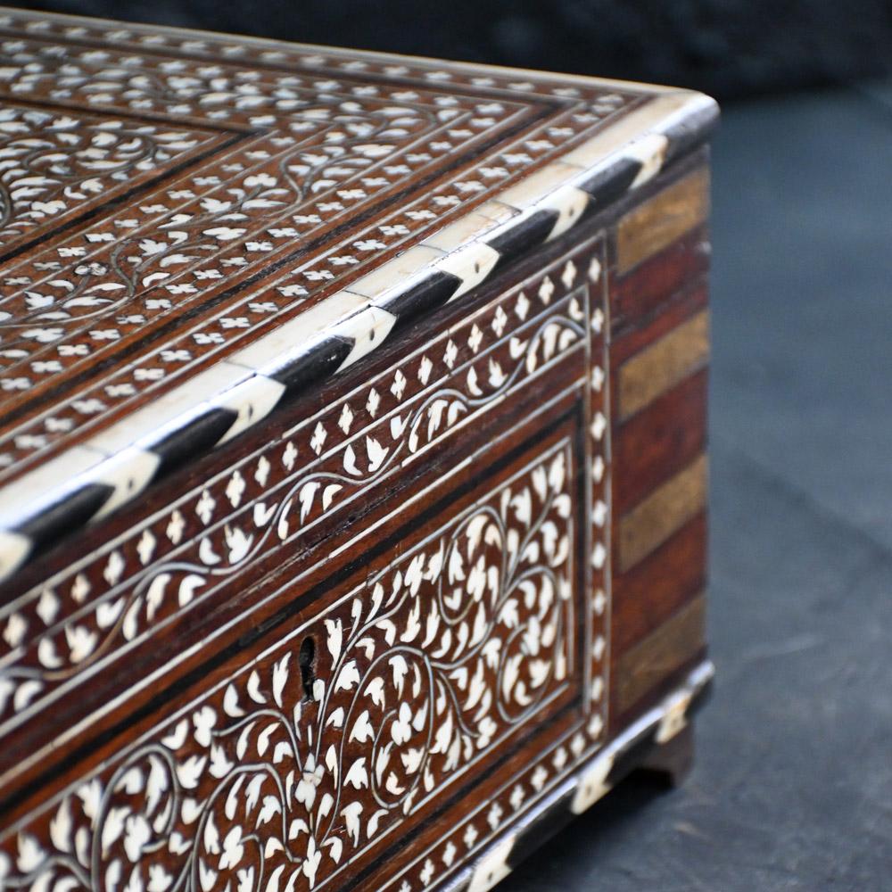 Indian 19th Century Hoshiarpur Inlaid Writing Box  For Sale