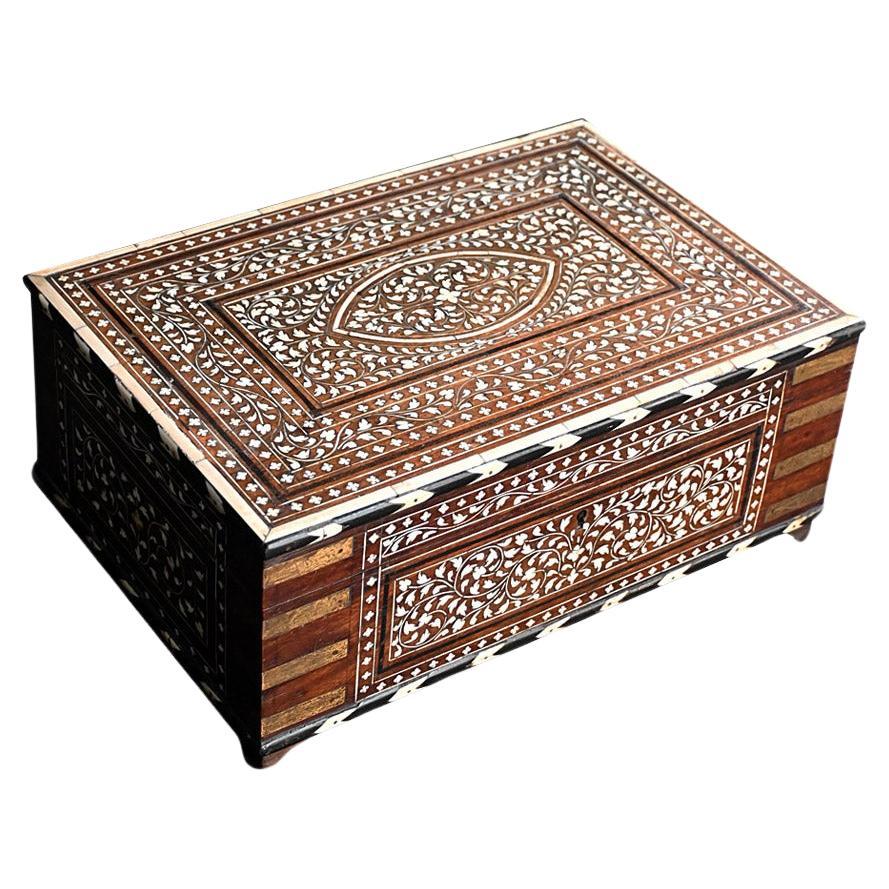 19th Century Hoshiarpur Inlaid Writing Box  For Sale
