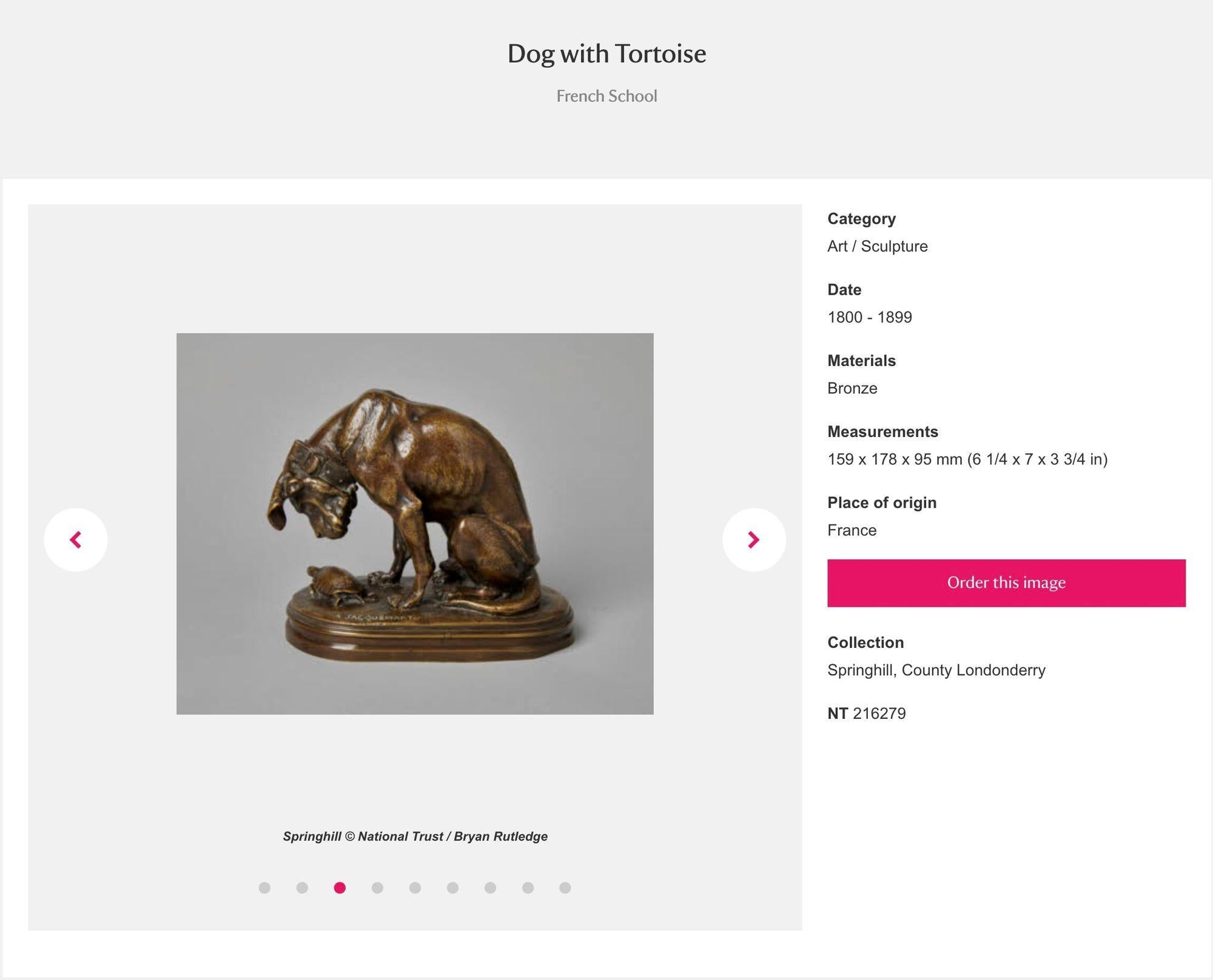 Sculpture en bronze du 19e siècle représentant un chien et une tortue, par Alfred Jacquemart en vente 6