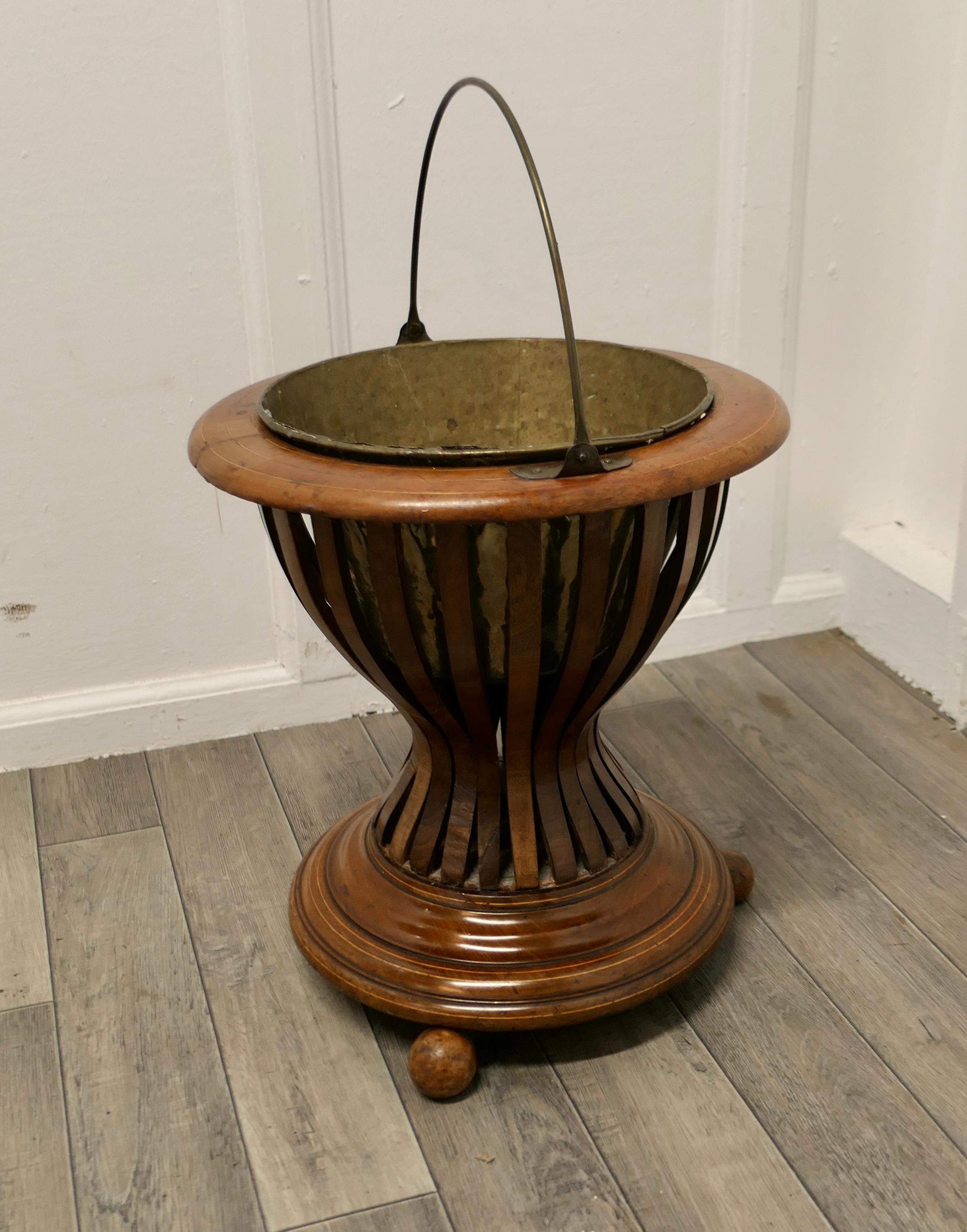 Late 19th Century 19th Century Hourglass Peat Bucket Planter For Sale