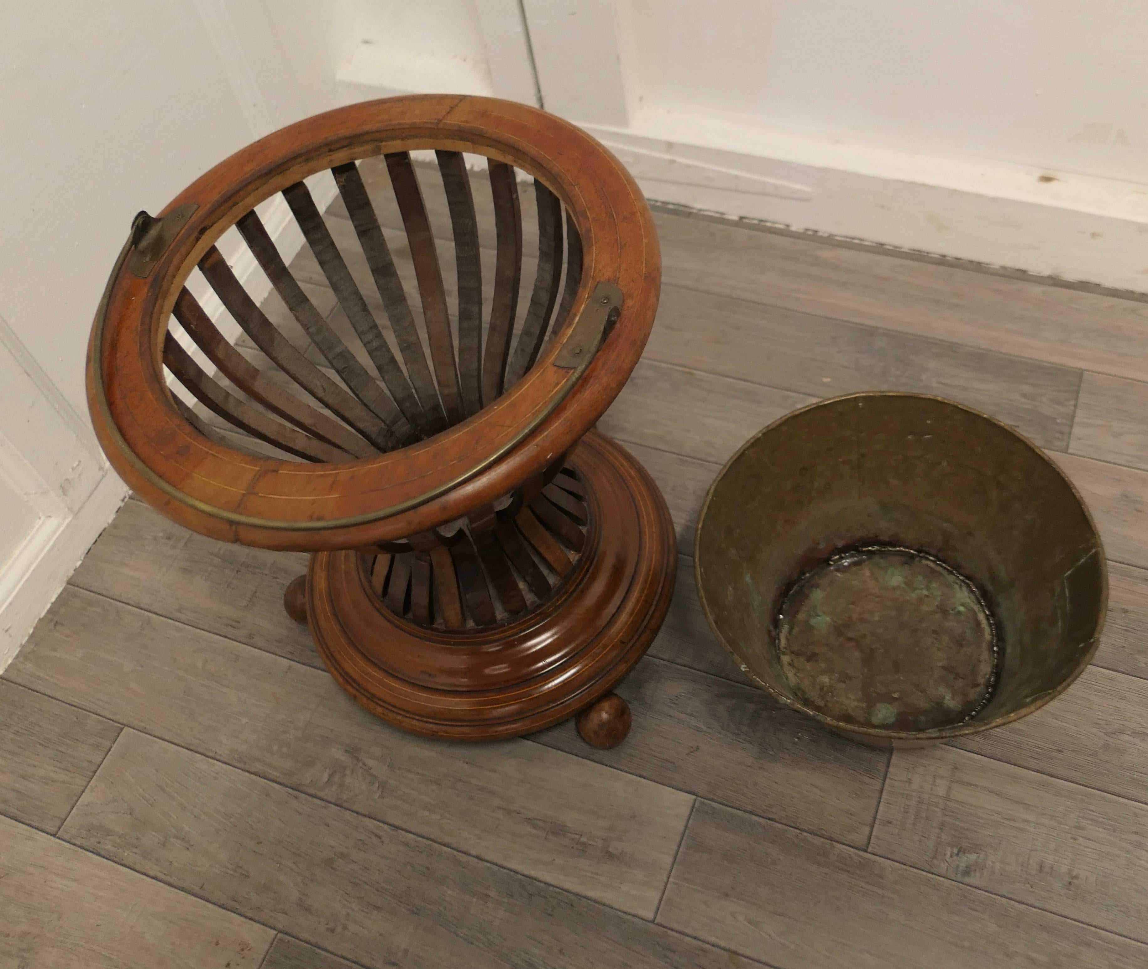 Walnut 19th Century Hourglass Peat Bucket Planter For Sale