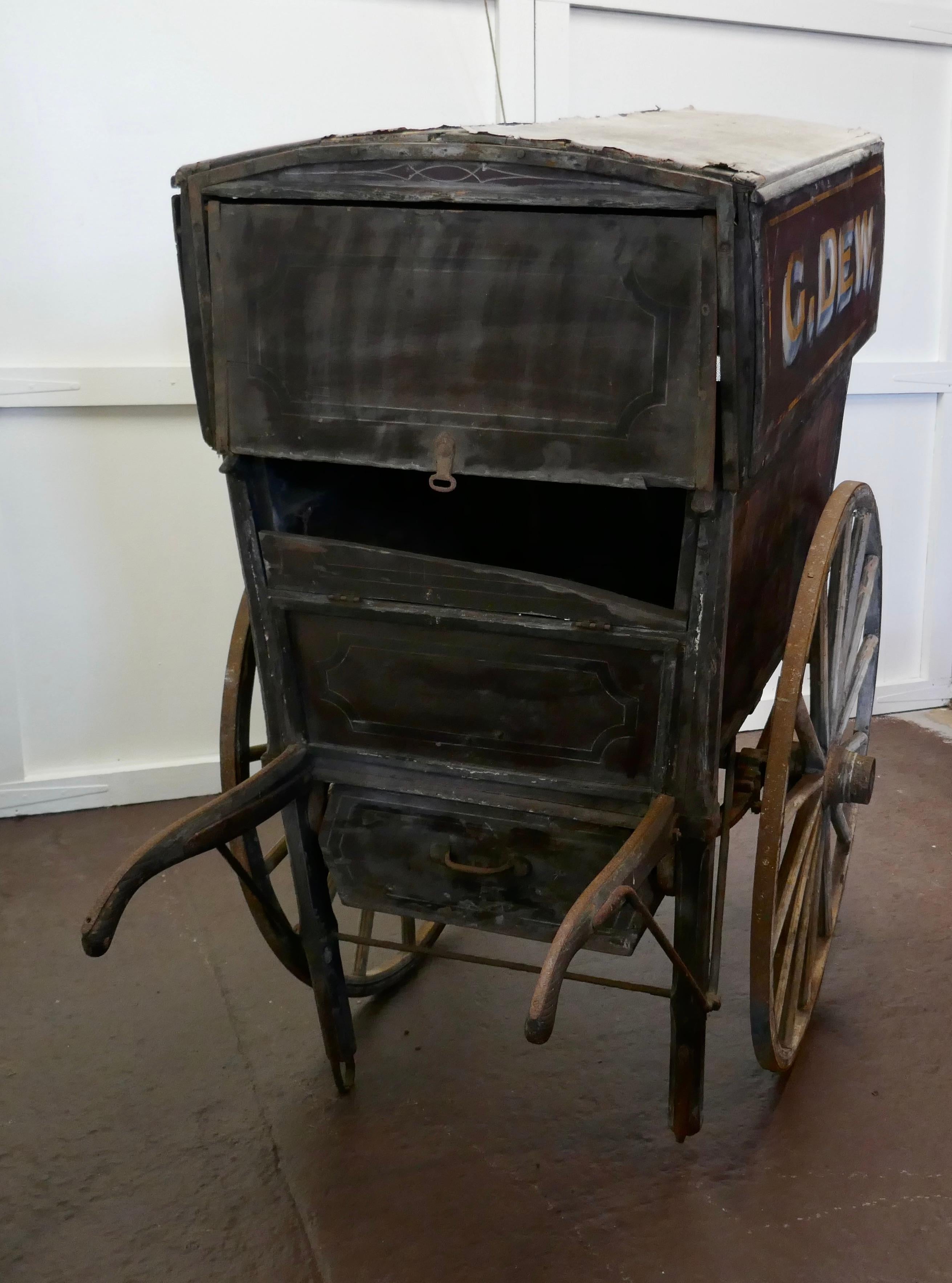 Wood 19th Century Hovis, Grocery and Post Office Delivery Hand Cart For Sale