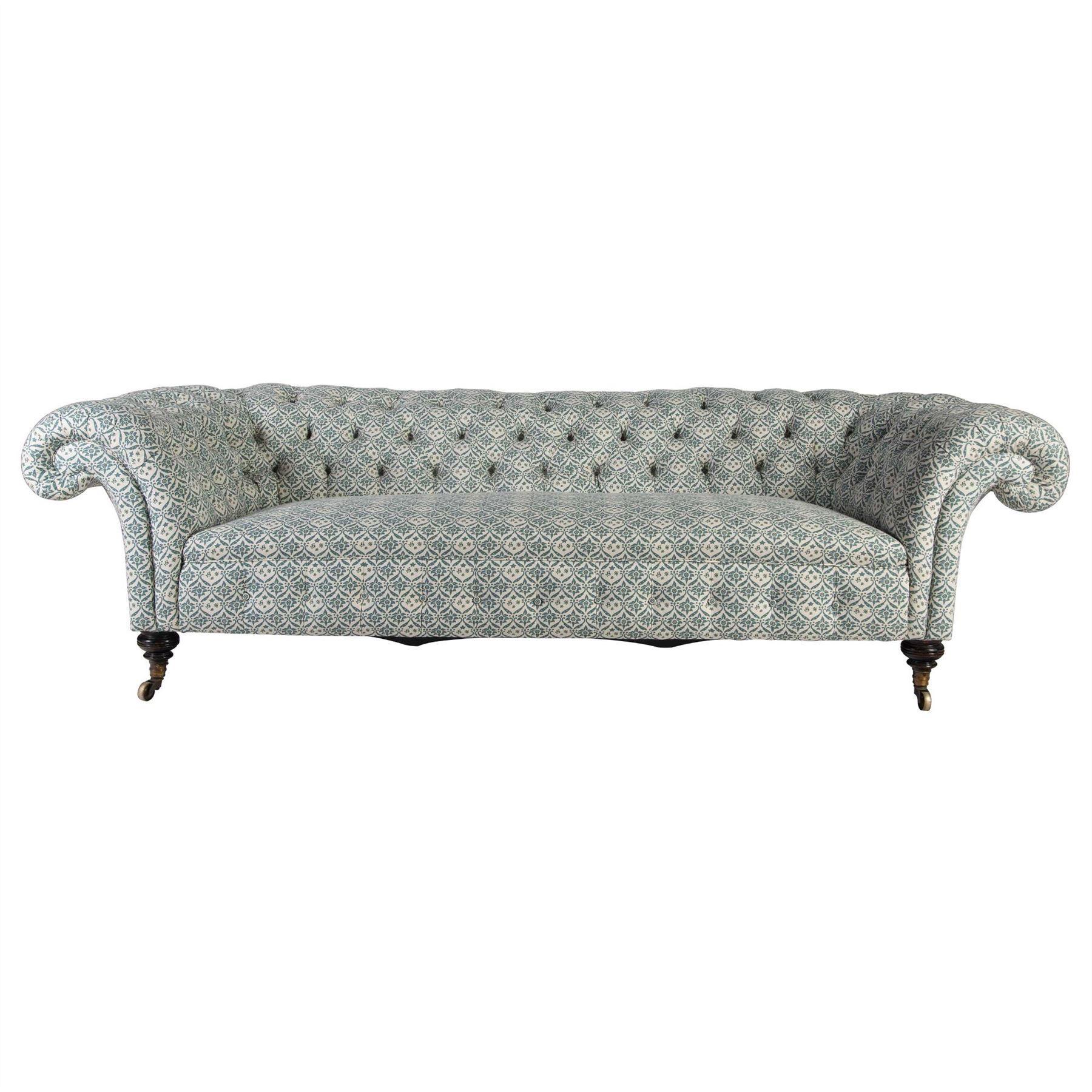 An exceptional 19th century buttoned chesterfield by Howard & Sons, circa 1880. Fully reupholstered in the traditional manner with horsehair stuffing throughout and covered in Howard & Sons ticking fabric ready for top covering fabric of your choice