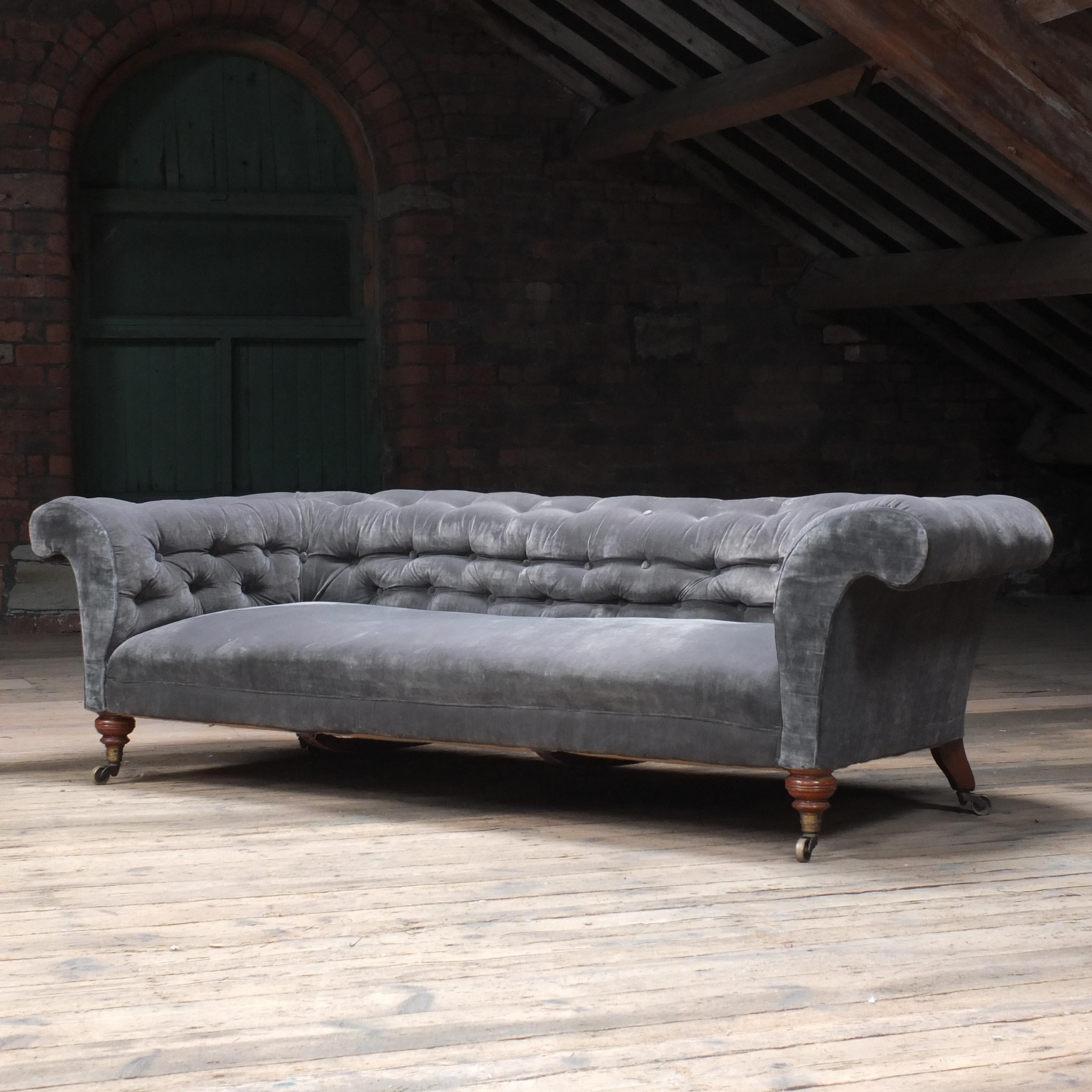 19th Century Antique English Chesterfield Sofa by Howard and Sons c1880 (INC UPHOLSTERY