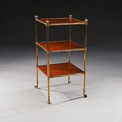 Etagere in mogano e ottone dorato del XIX secolo di Howard and Sons