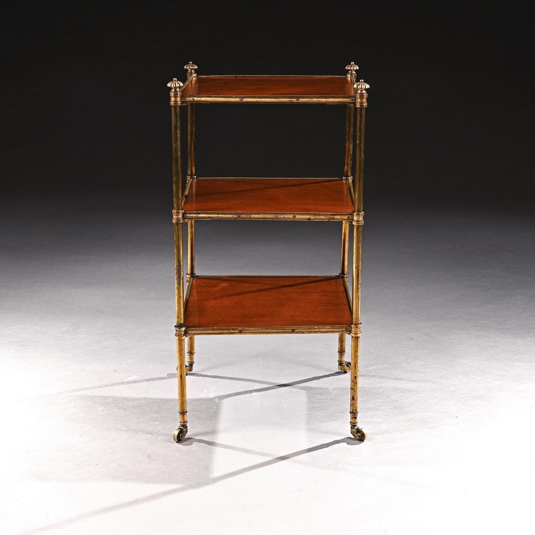 English 19th Century Howard and Sons Mahogany and Gilt Brass Etagere