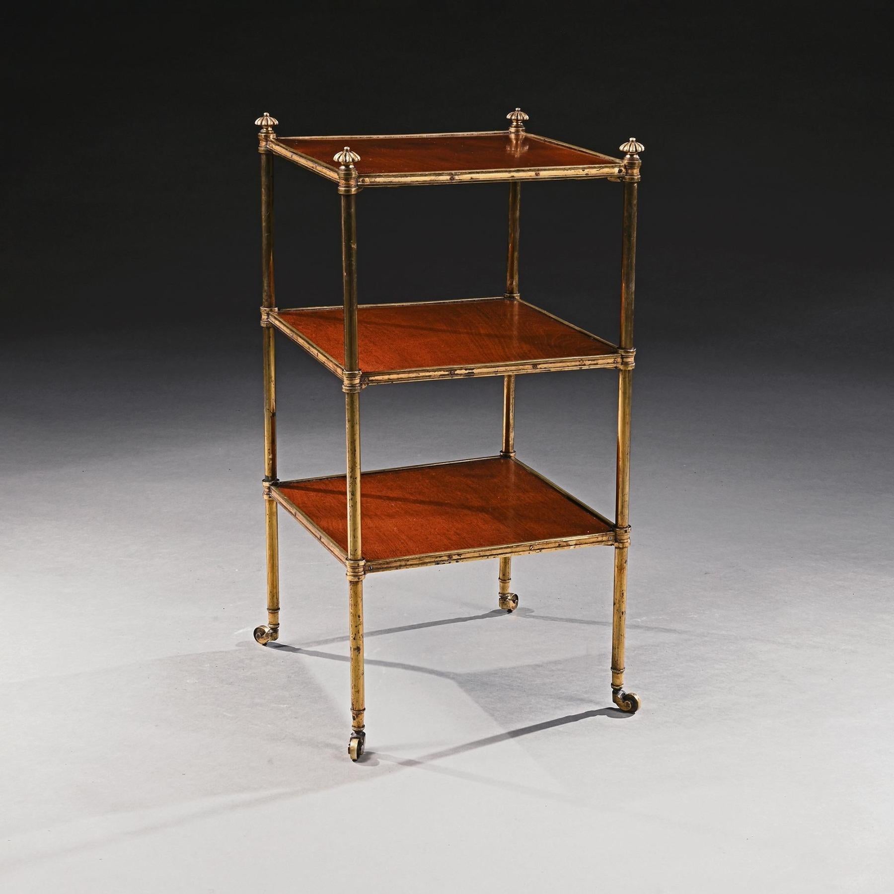 19th Century Howard and Sons Mahogany and Gilt Brass Etagere 1