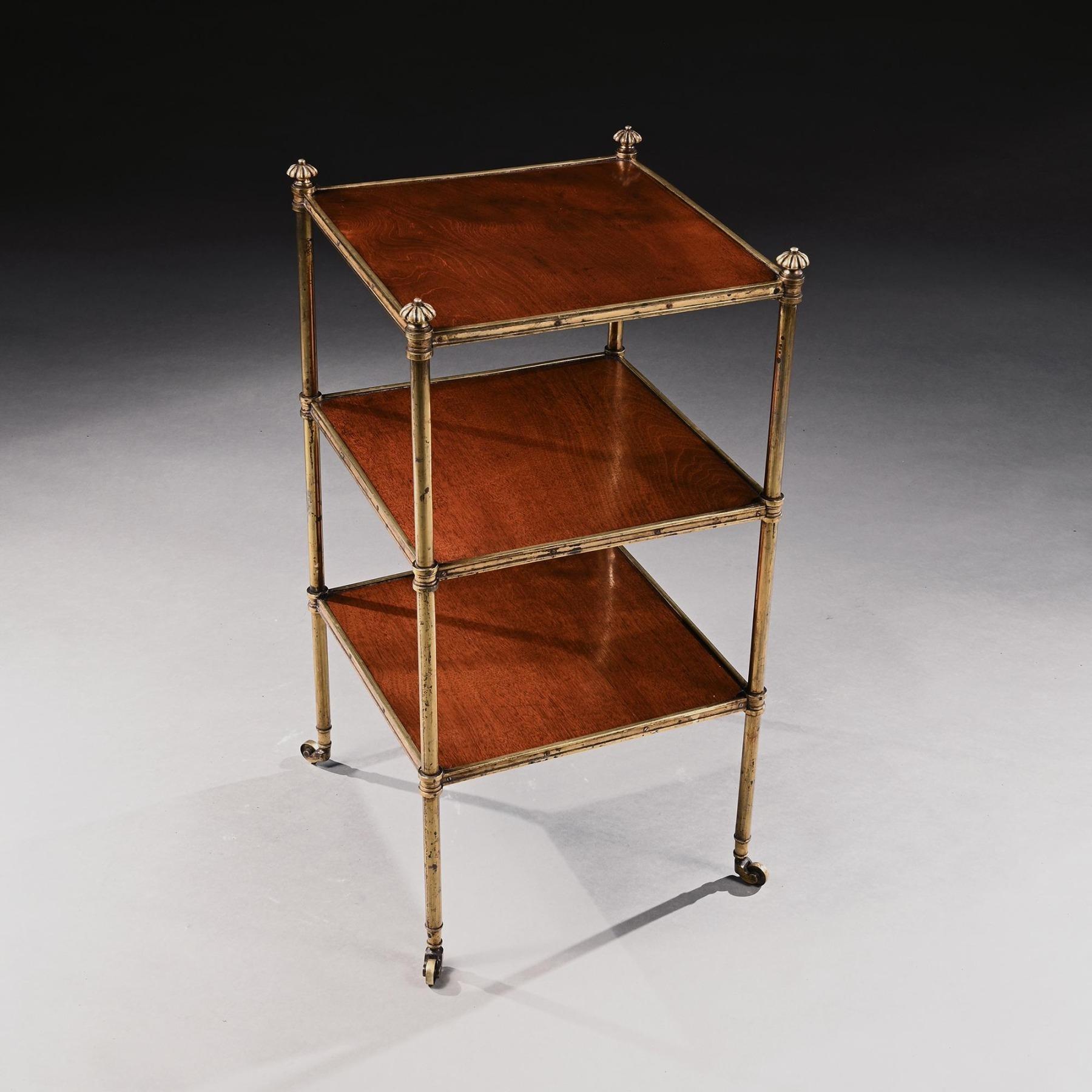 19th Century Howard and Sons Mahogany and Gilt Brass Etagere 2