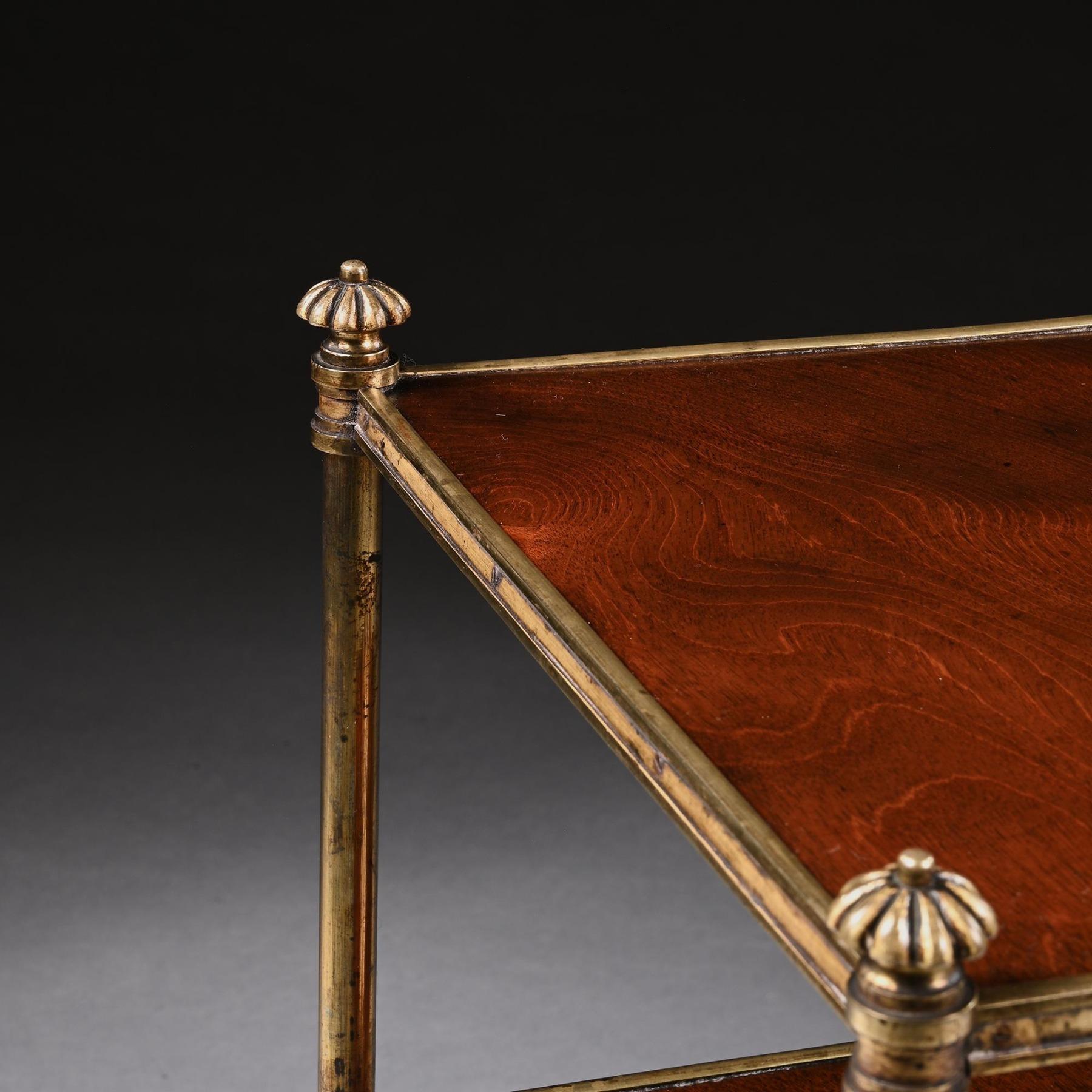 19th Century Howard and Sons Mahogany and Gilt Brass Etagere 3