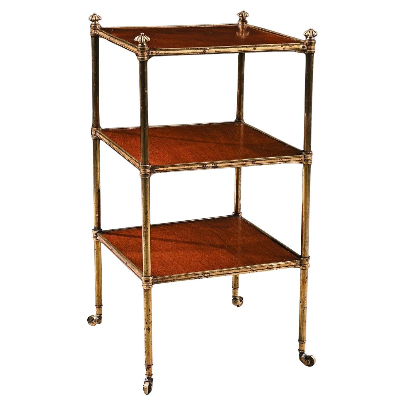19th Century Howard and Sons Mahogany and Gilt Brass Etagere