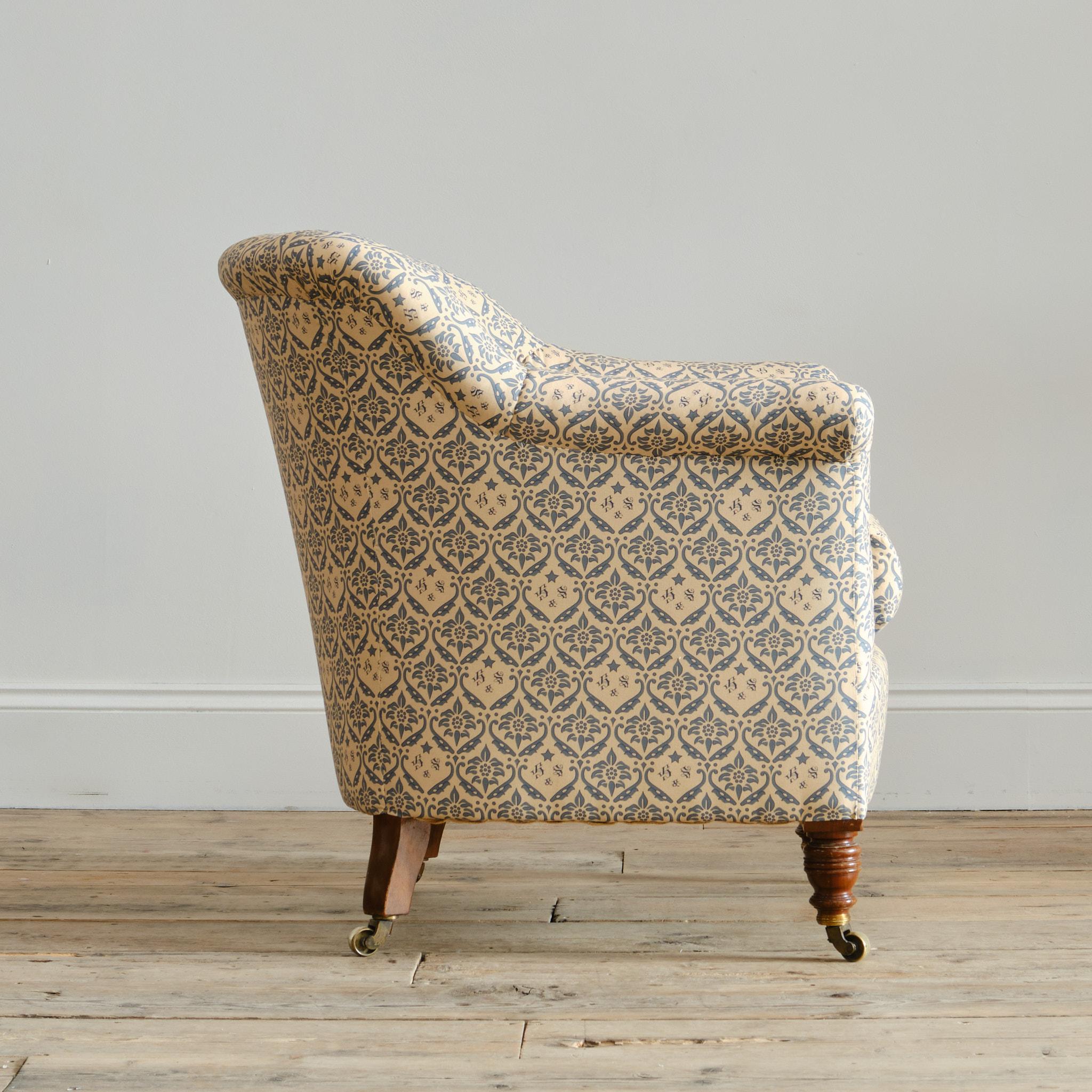 Britannique Fauteuil à cuvette Howard and Sons, 19e siècle en vente