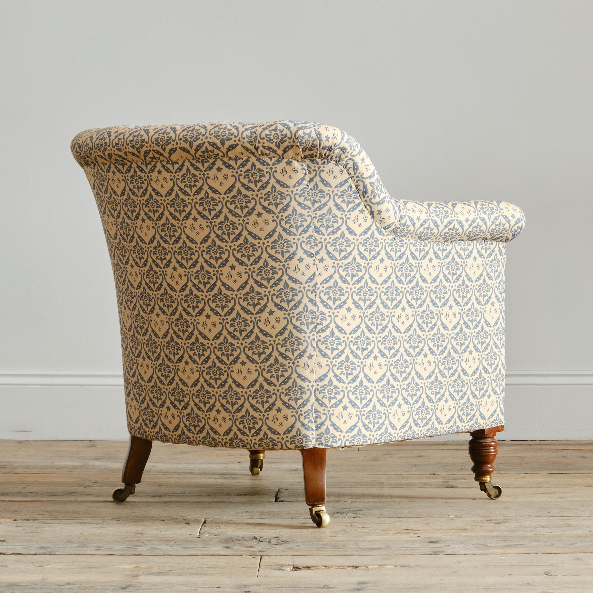 Fauteuil à cuvette Howard and Sons, 19e siècle Bon état - En vente à Batley, GB