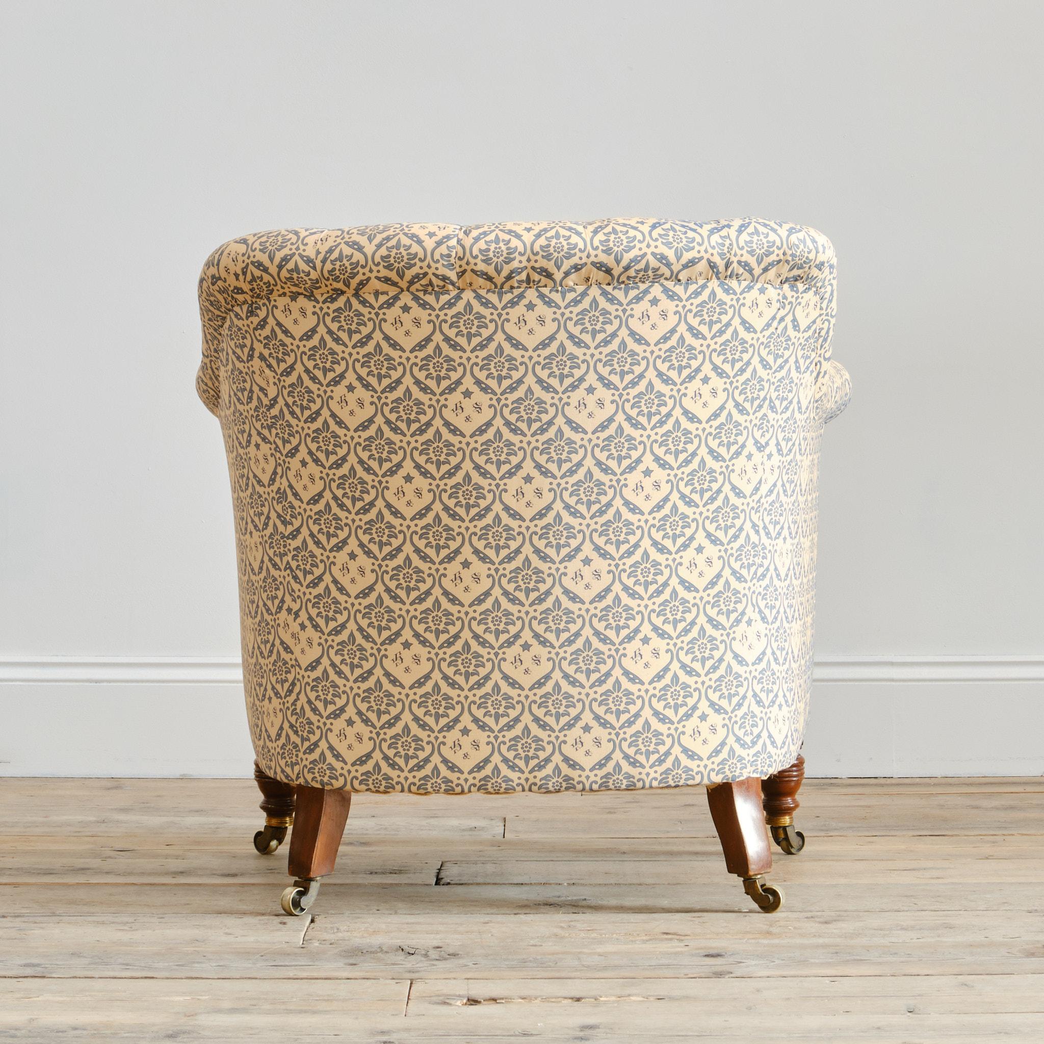 XIXe siècle Fauteuil à cuvette Howard and Sons, 19e siècle en vente