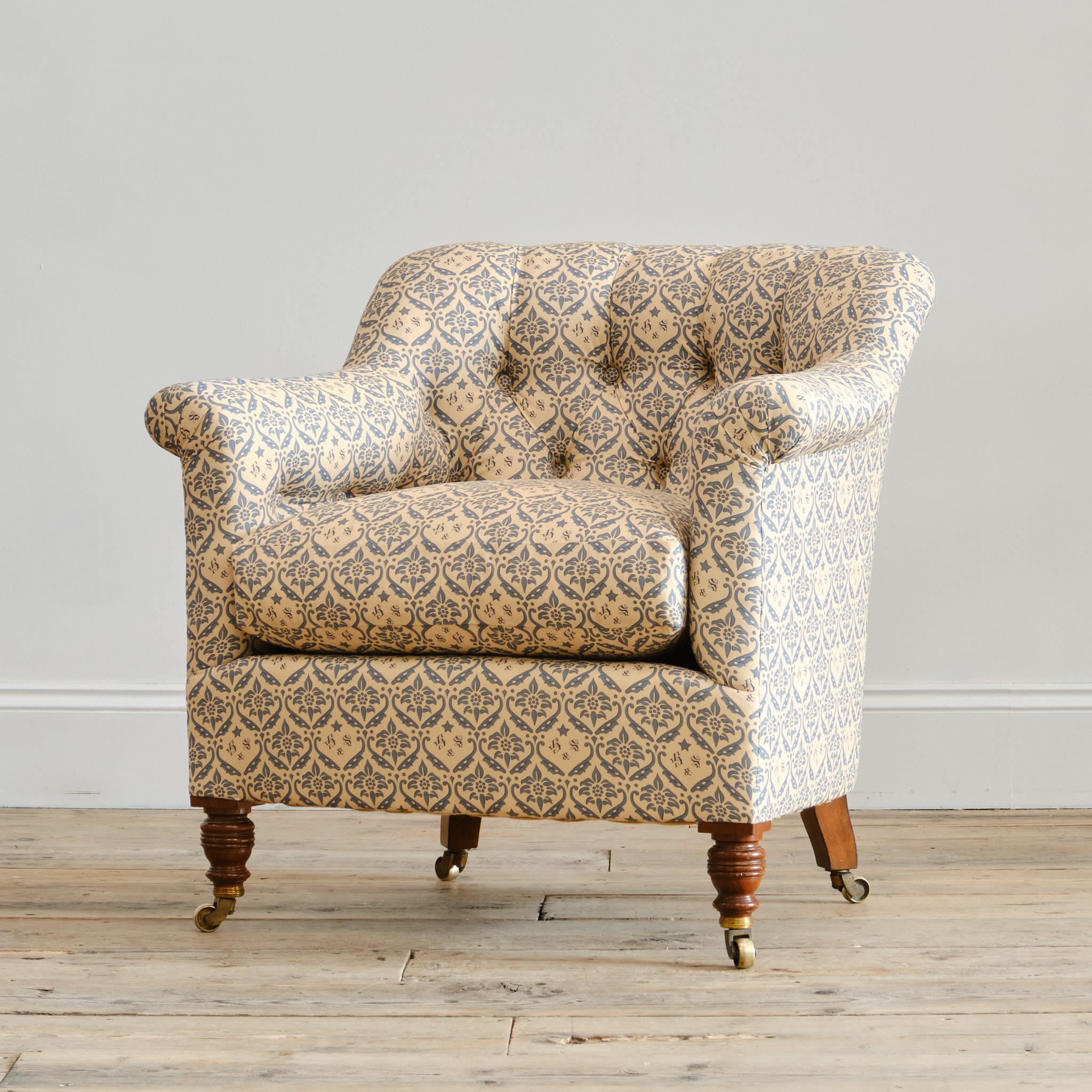Coton Fauteuil à cuvette Howard and Sons, 19e siècle en vente