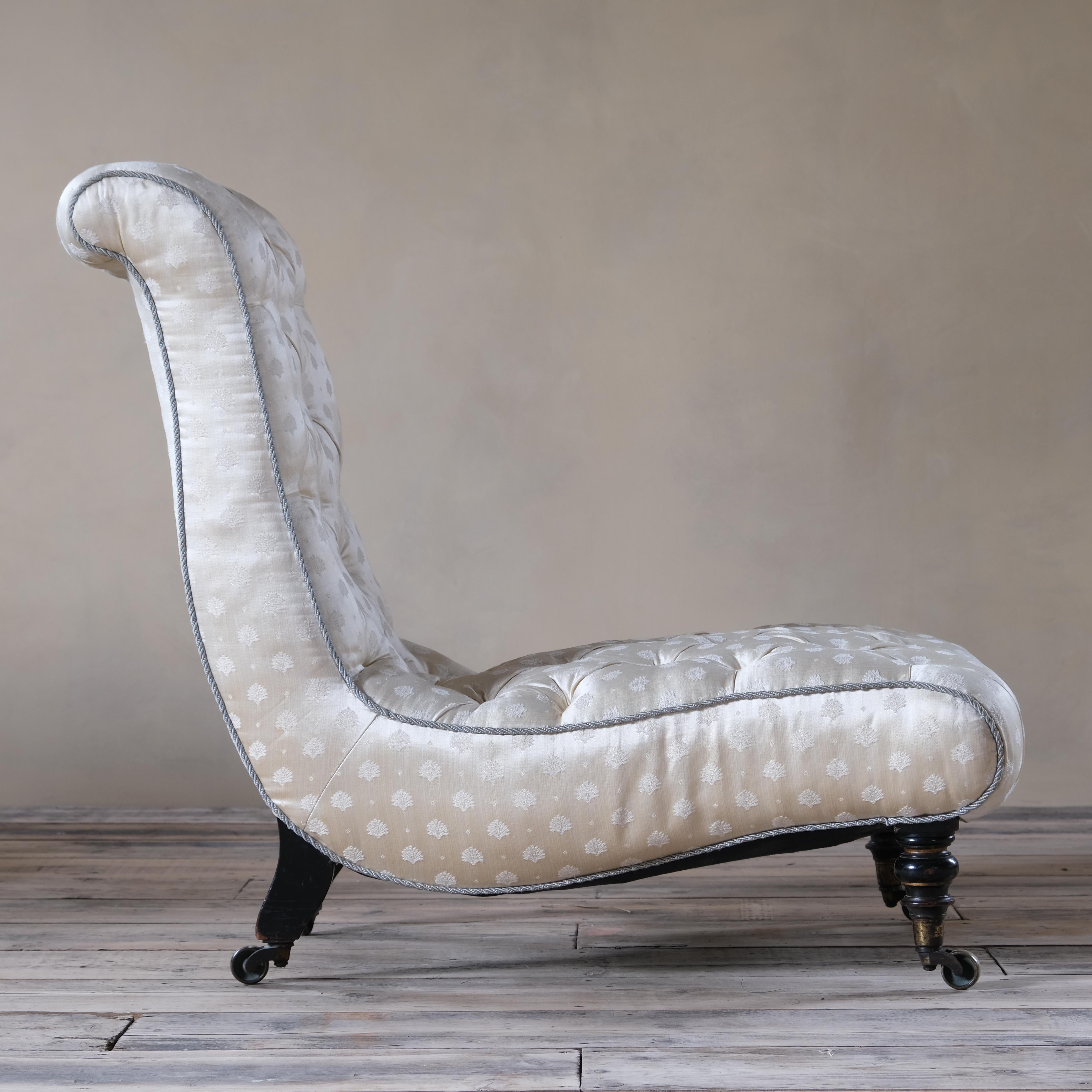 British 19th Century Howard and Sons Slipper Chair For Sale