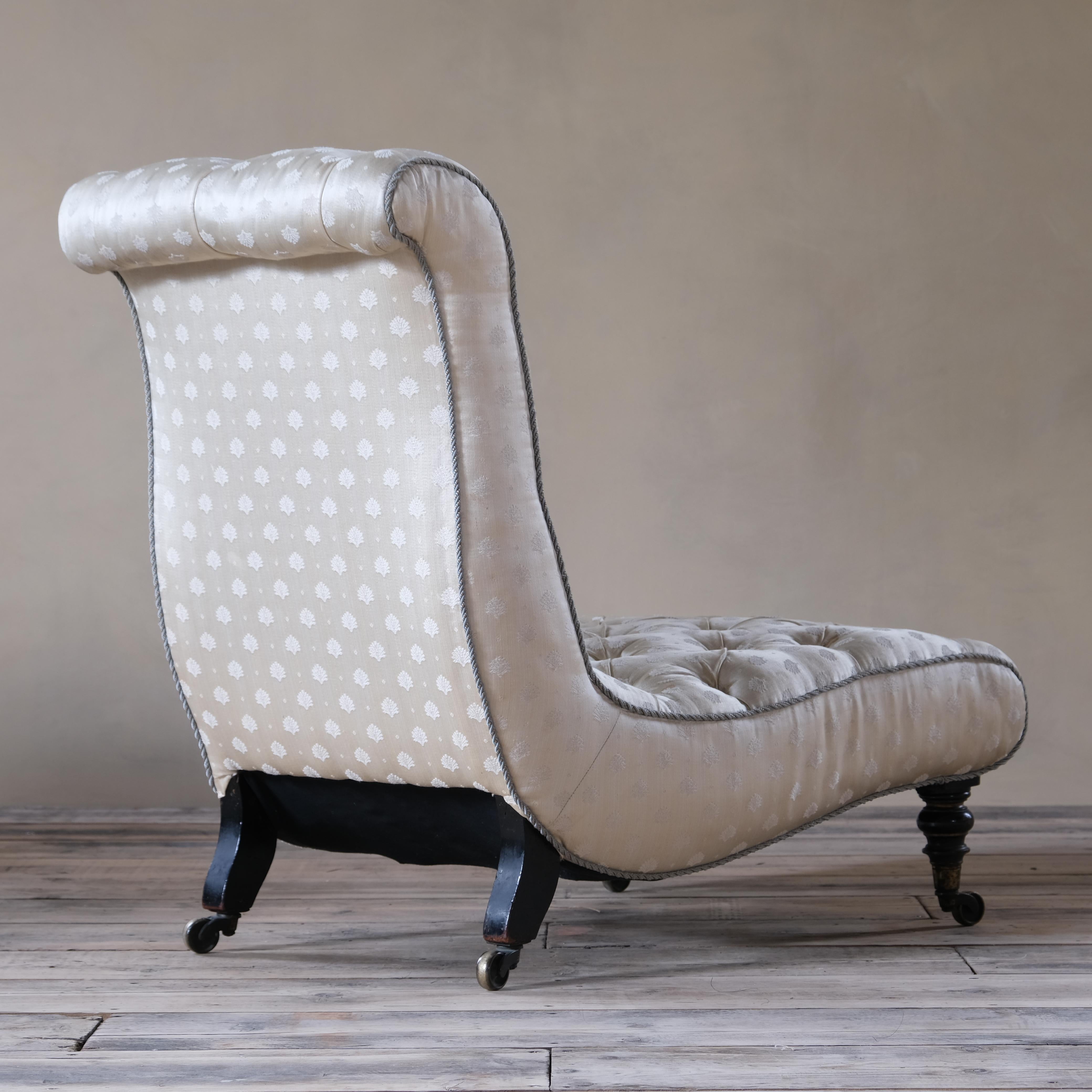 19th Century Howard and Sons Slipper Chair In Good Condition For Sale In Batley, GB