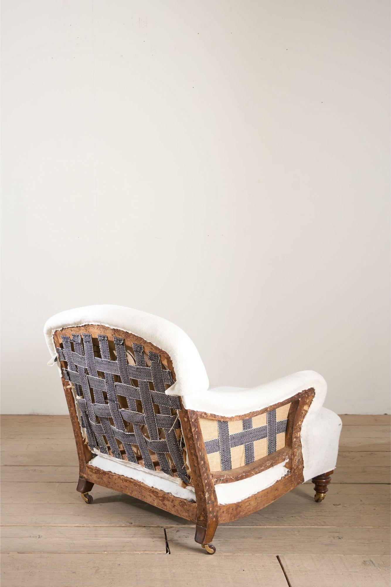 Sillón bridgewater estilo Howard and Sons del siglo XIX Haya en venta