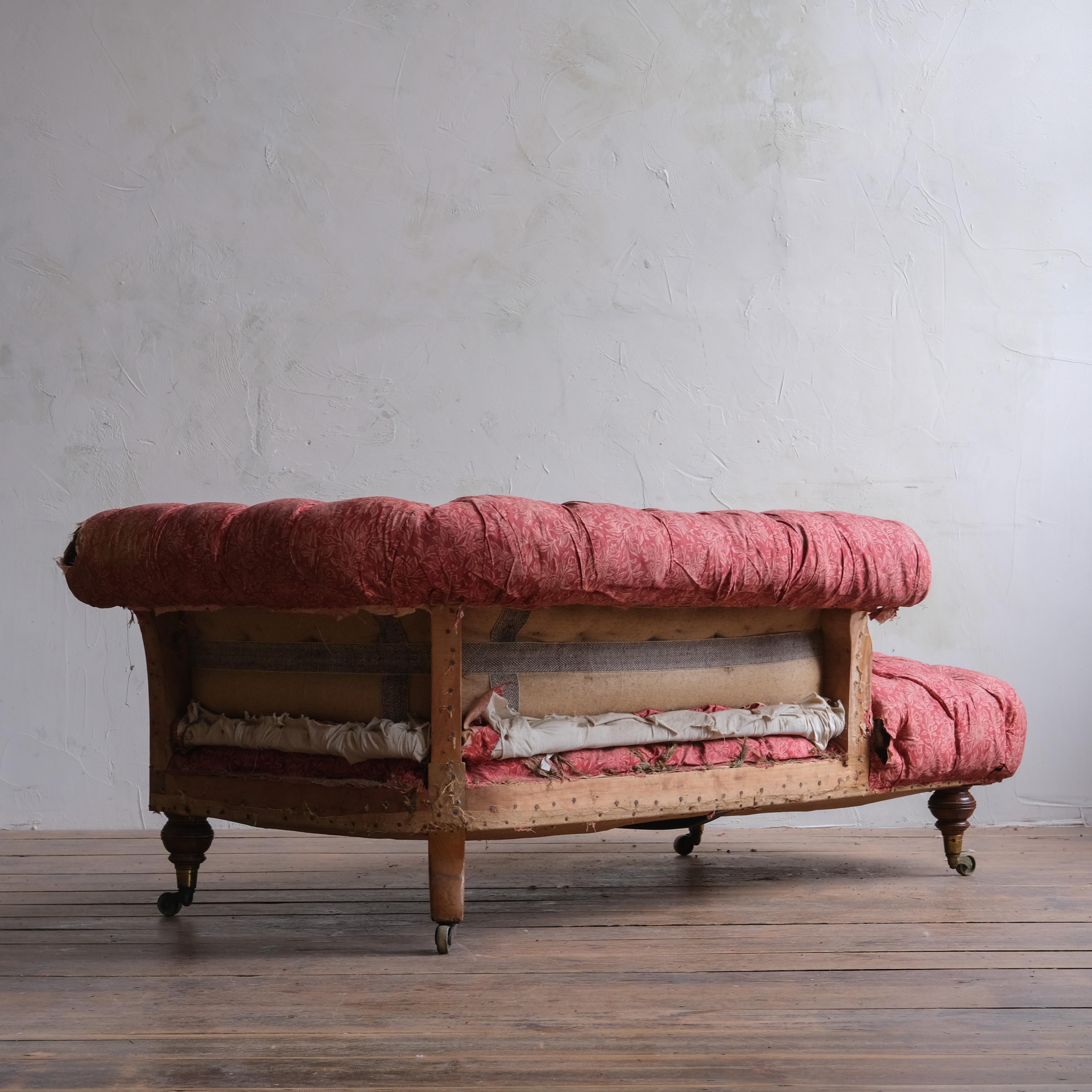 19th Century Howard & Sons Chesterfield Chaise Lounge In Good Condition In Batley, GB