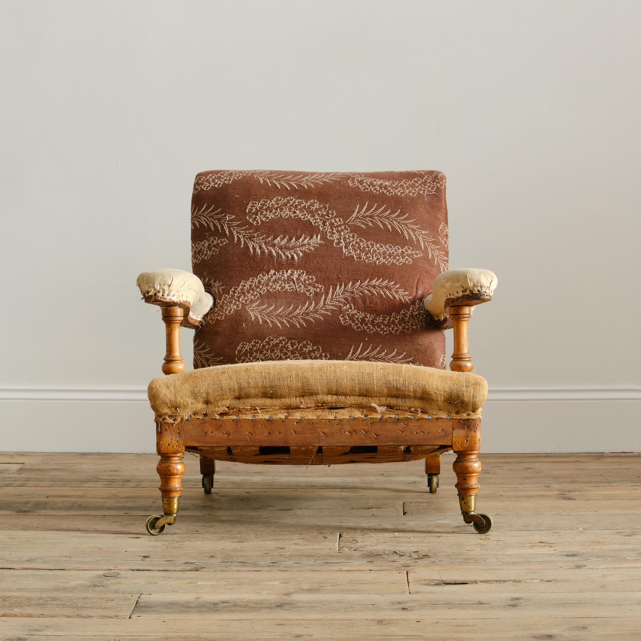 Victorian 19th Century Howard & Sons Open Armchair