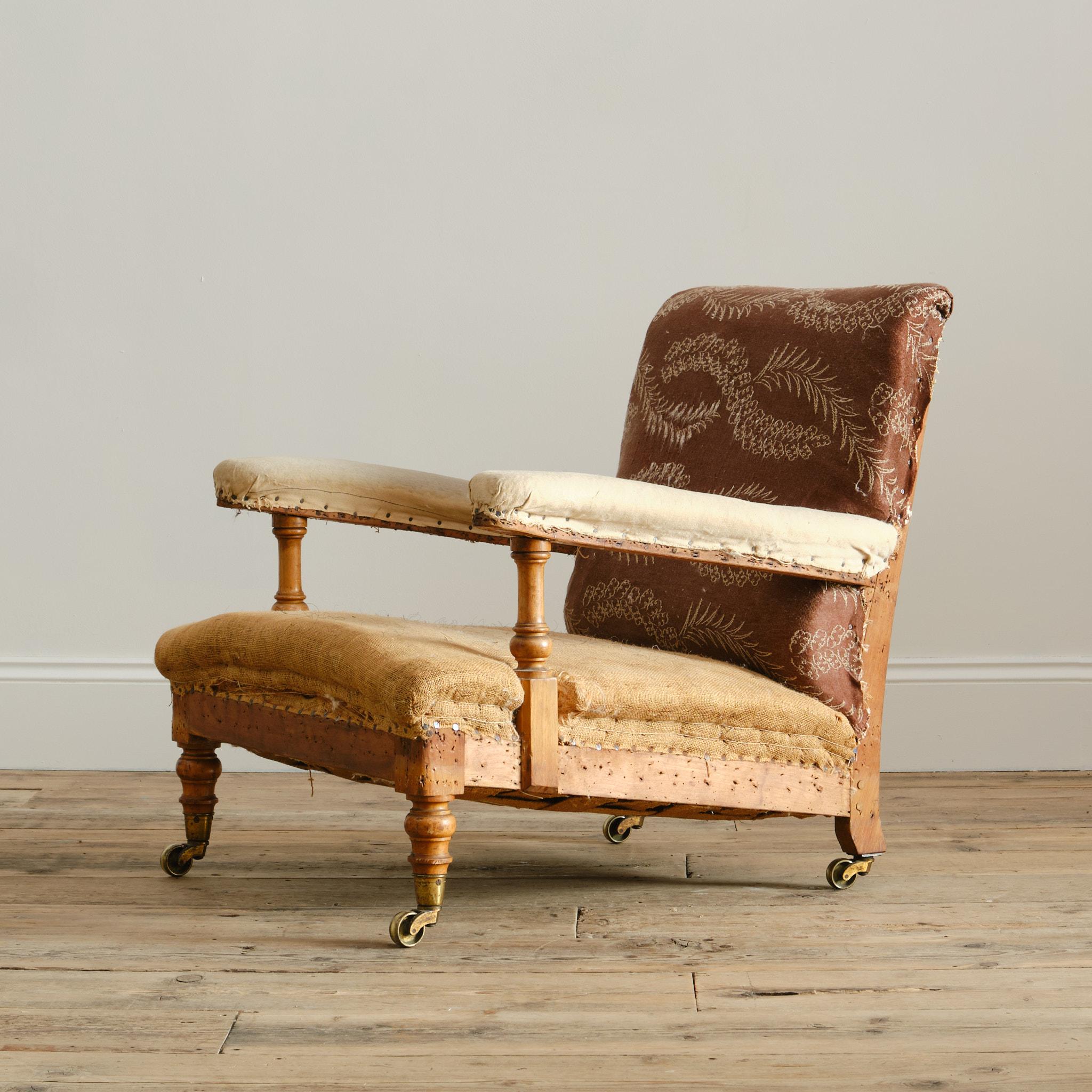 British 19th Century Howard & Sons Open Armchair