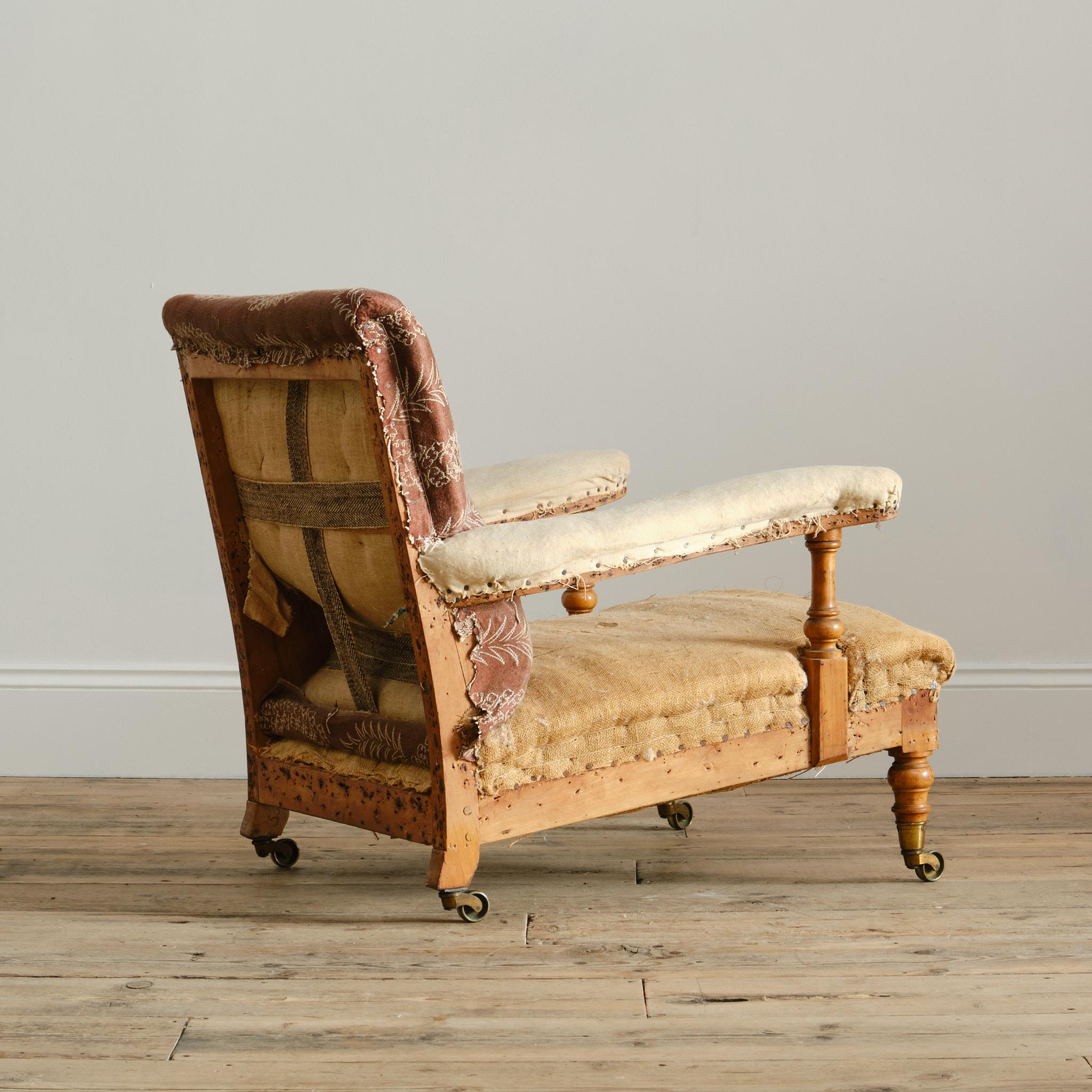 Walnut 19th Century Howard & Sons Open Armchair