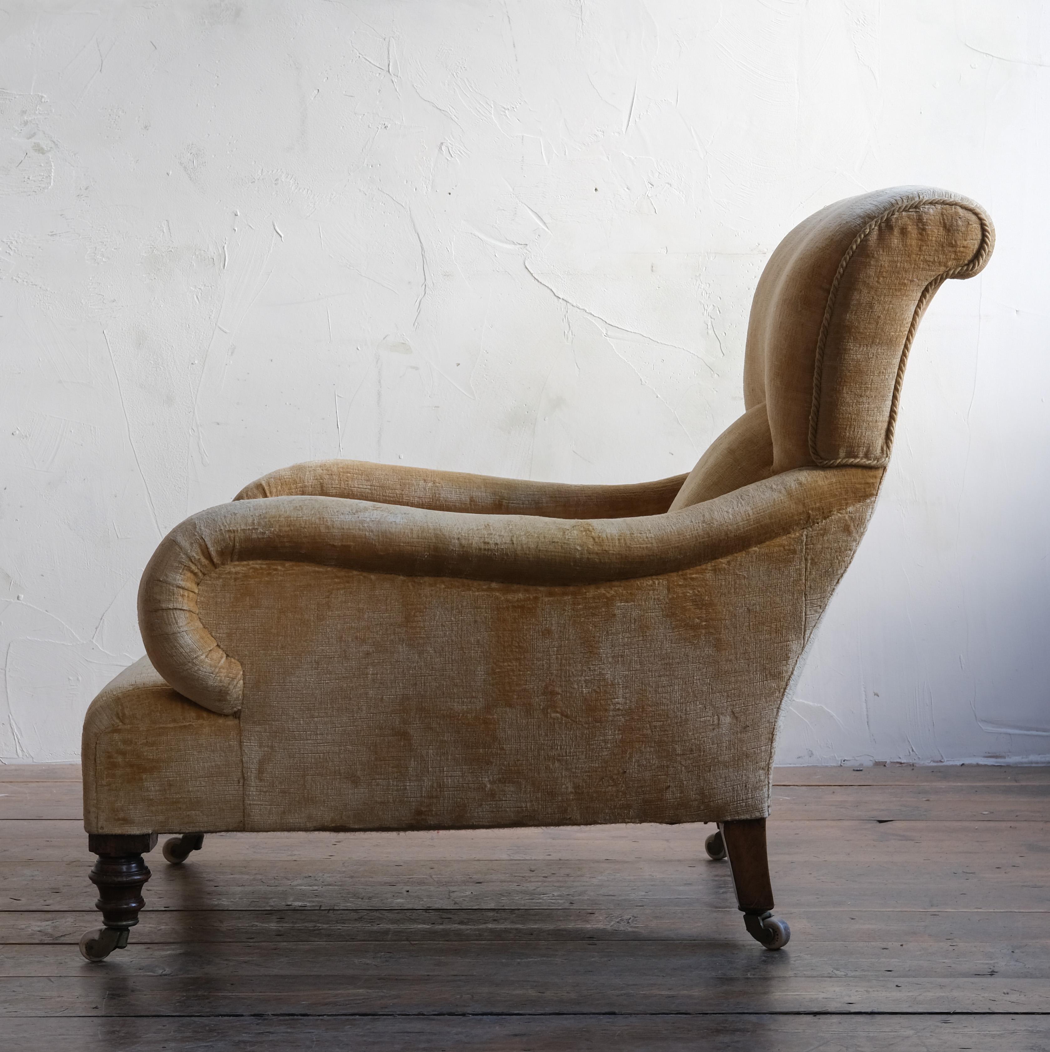 19th Century Howard Style Deep Seated Armchair In Good Condition In Batley, GB