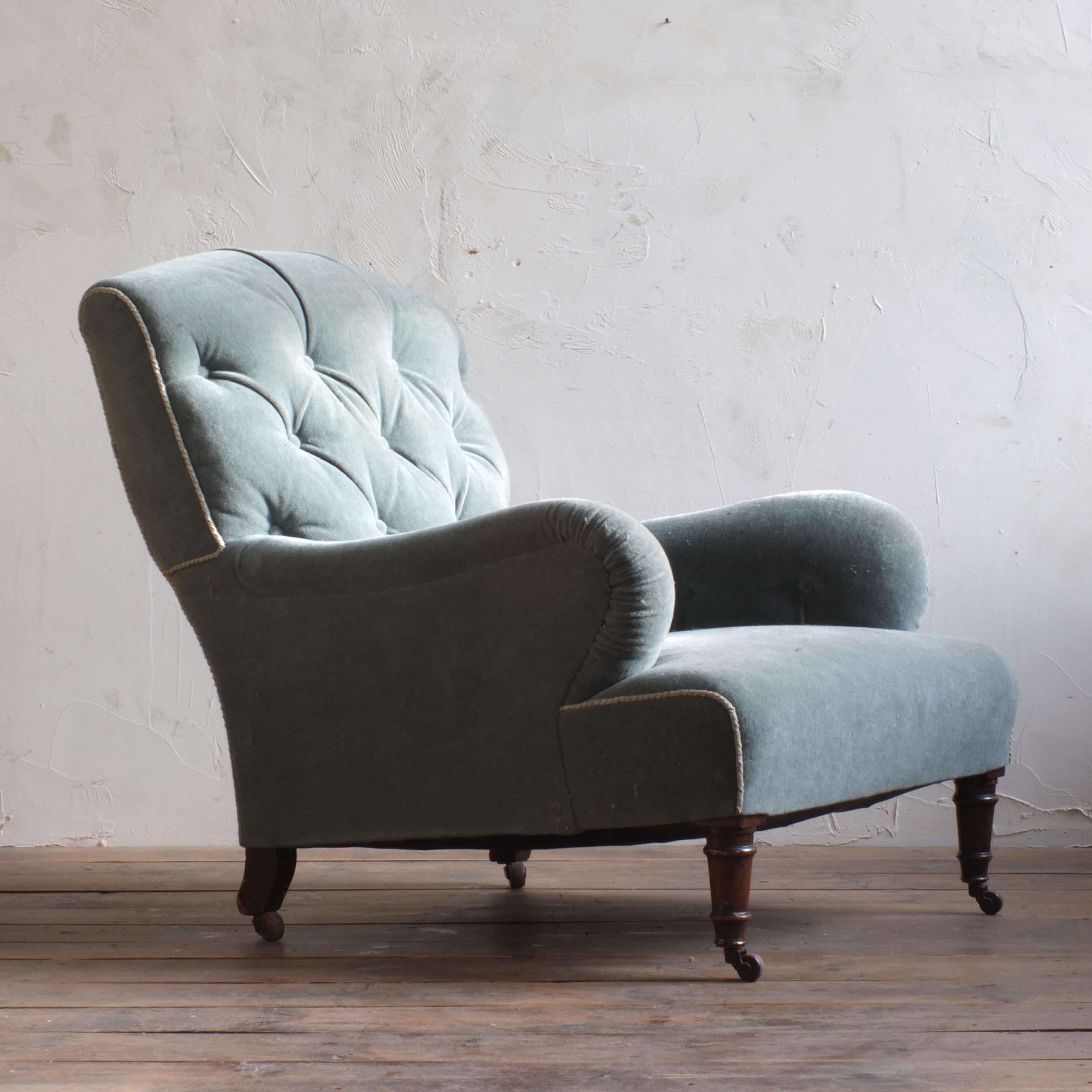 Victorian 19Th Century Howard Style Deep Seated Armchair