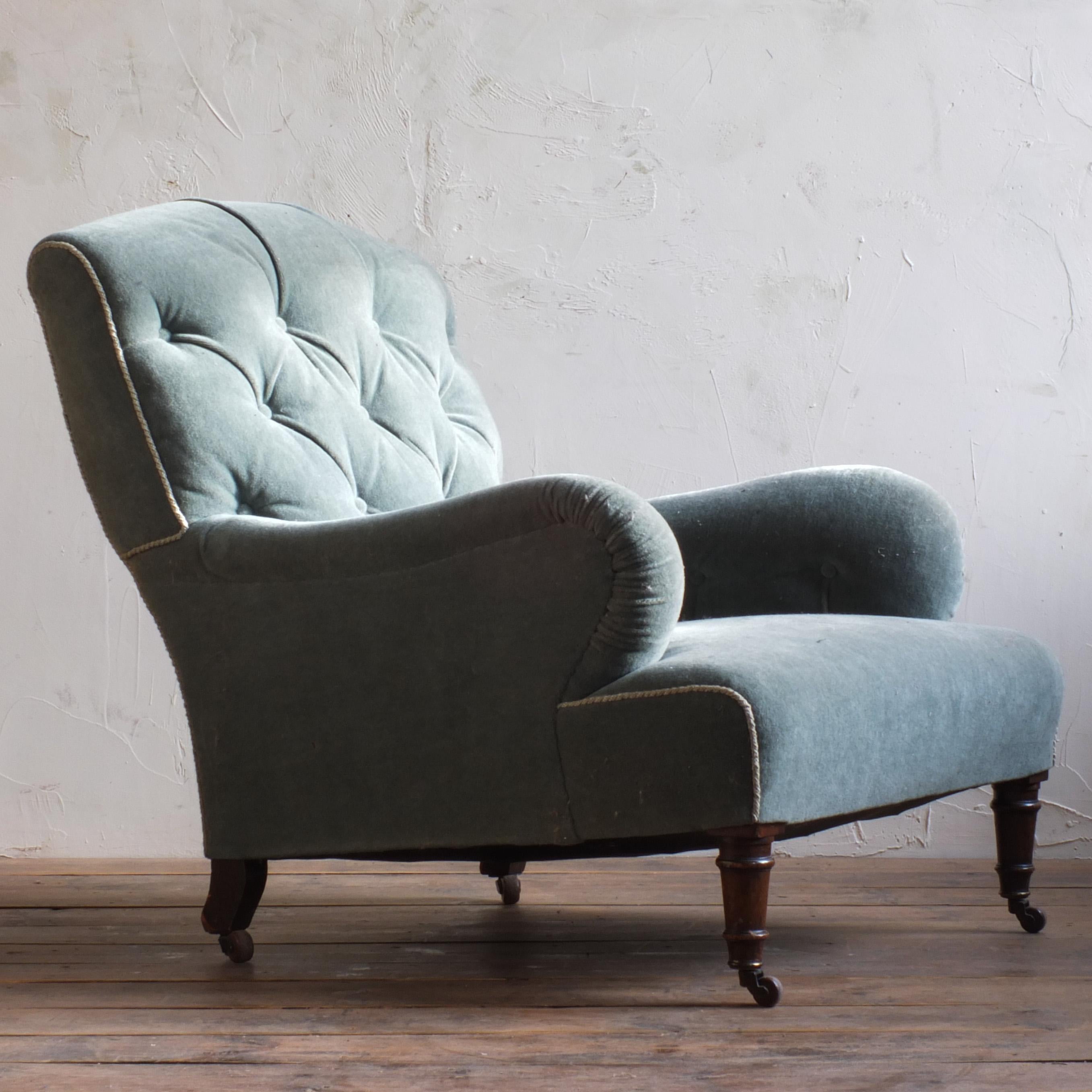 British 19Th Century Howard Style Deep Seated Armchair