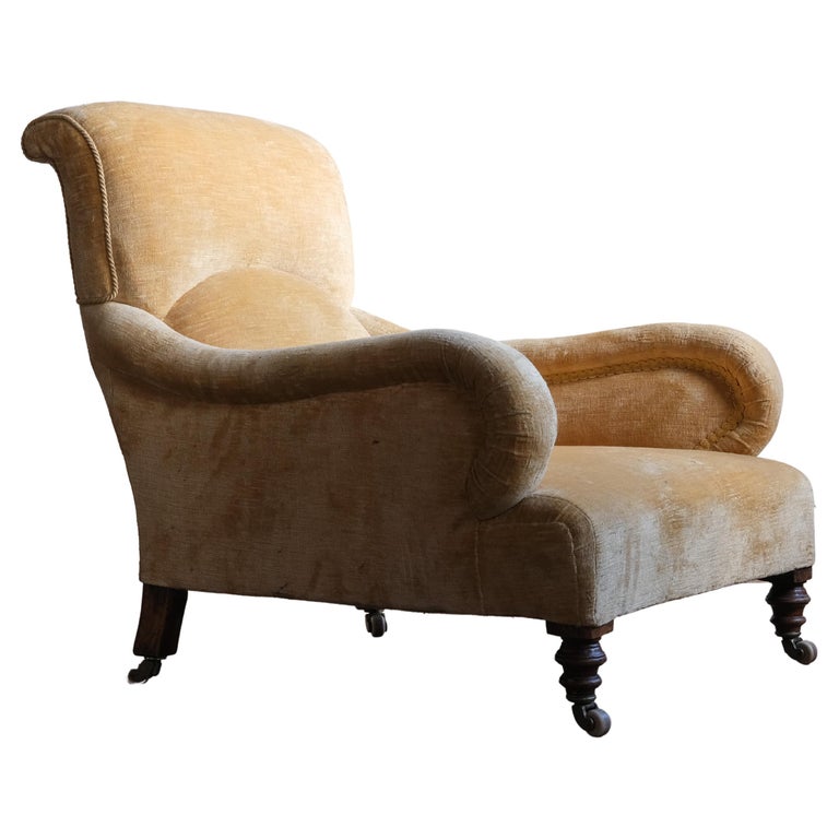 19th century Howard style deep seated armchair For Sale at 1stDibs