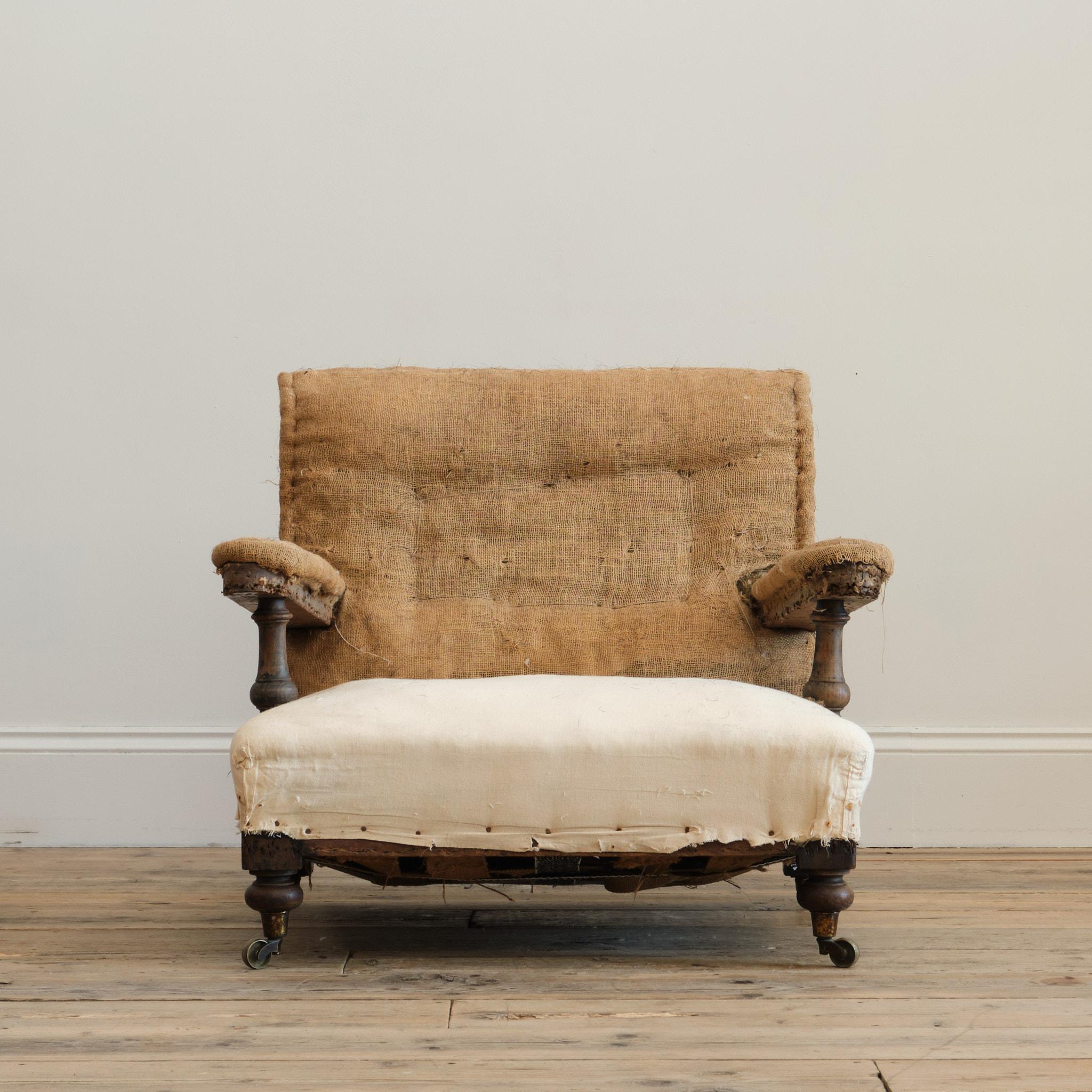 Victorien Fauteuil ouvert de style Howard, 19e siècle, vers 1860 en vente