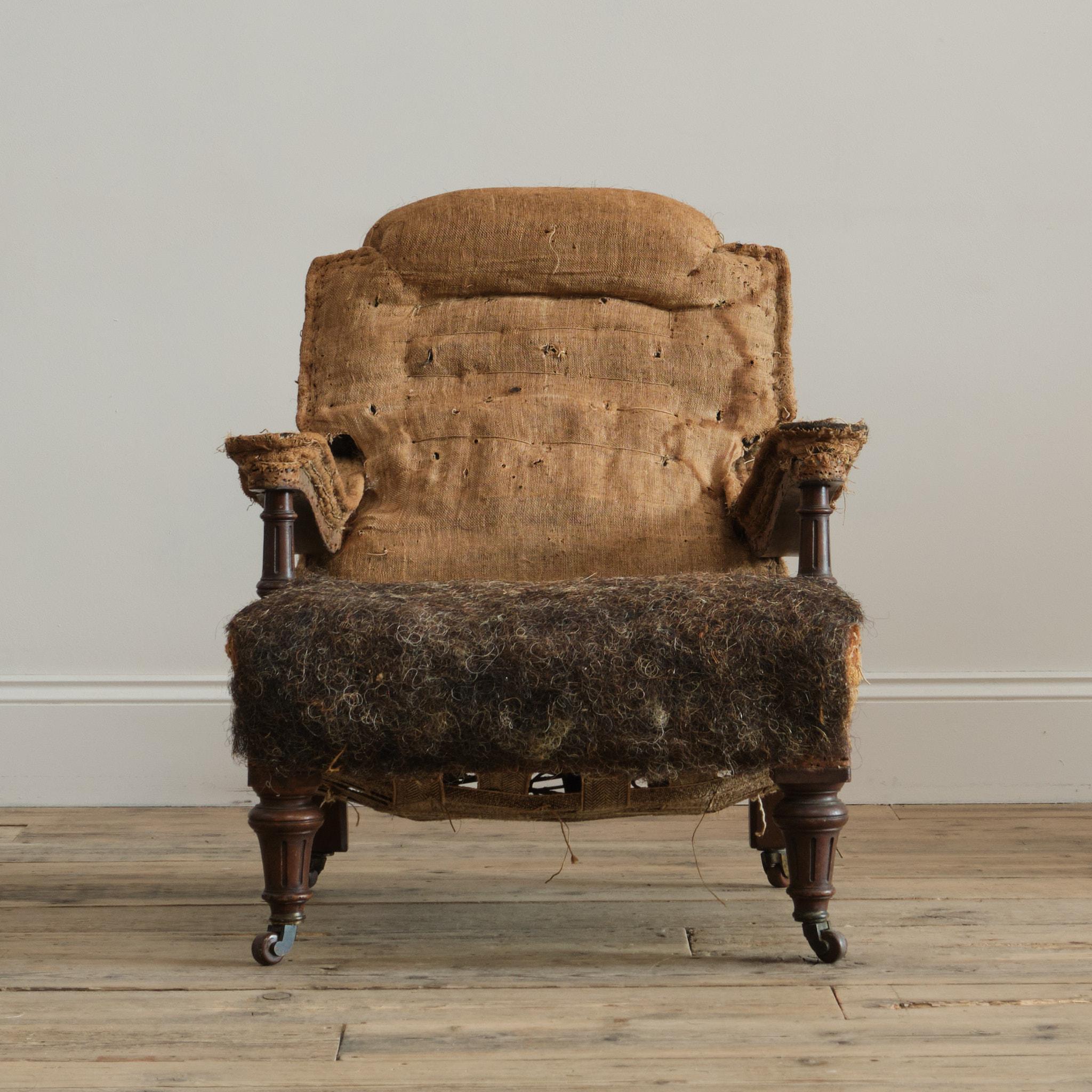 19th Century Howard Style Open Armchair im Angebot 1