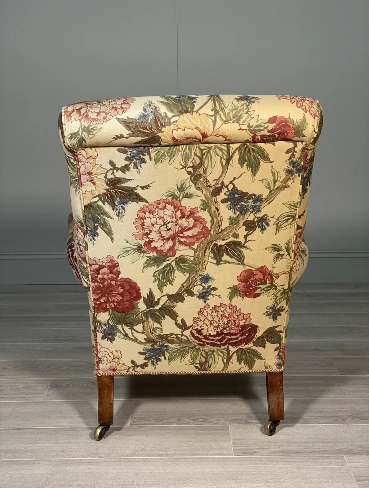 19th Century Howard Style Willoughby Armchair With Cope Castors For Sale 2