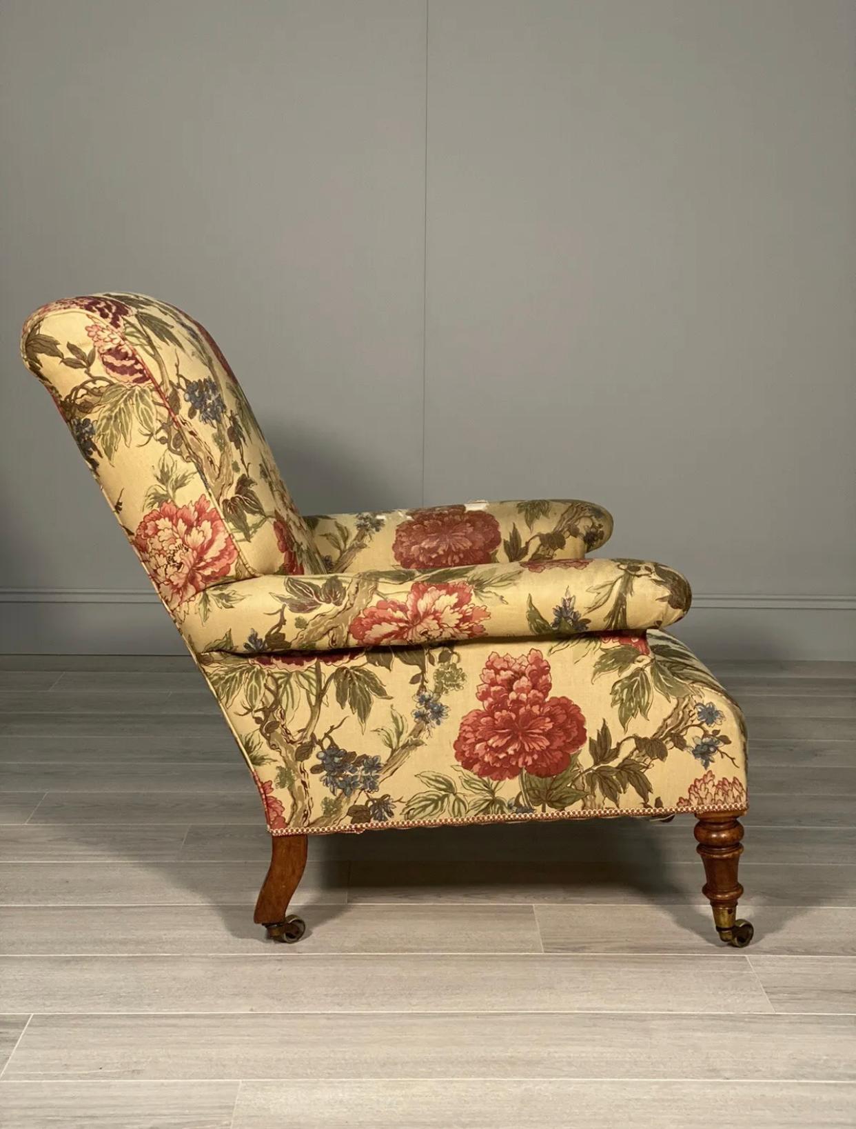 19th Century Howard Style Willoughby Armchair With Cope Castors For Sale 1