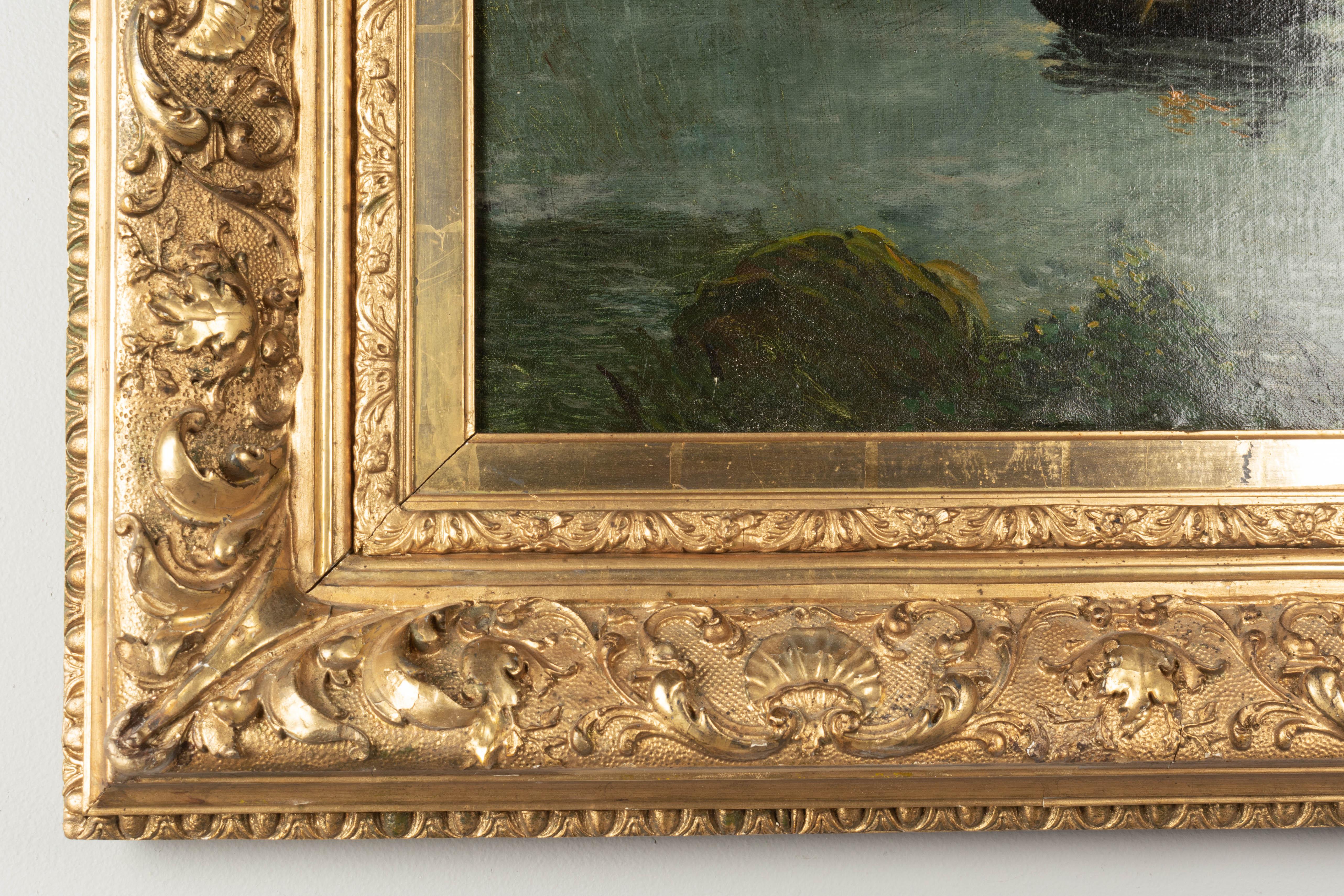 Canvas 19th Century Hudson River School Landscape Painting