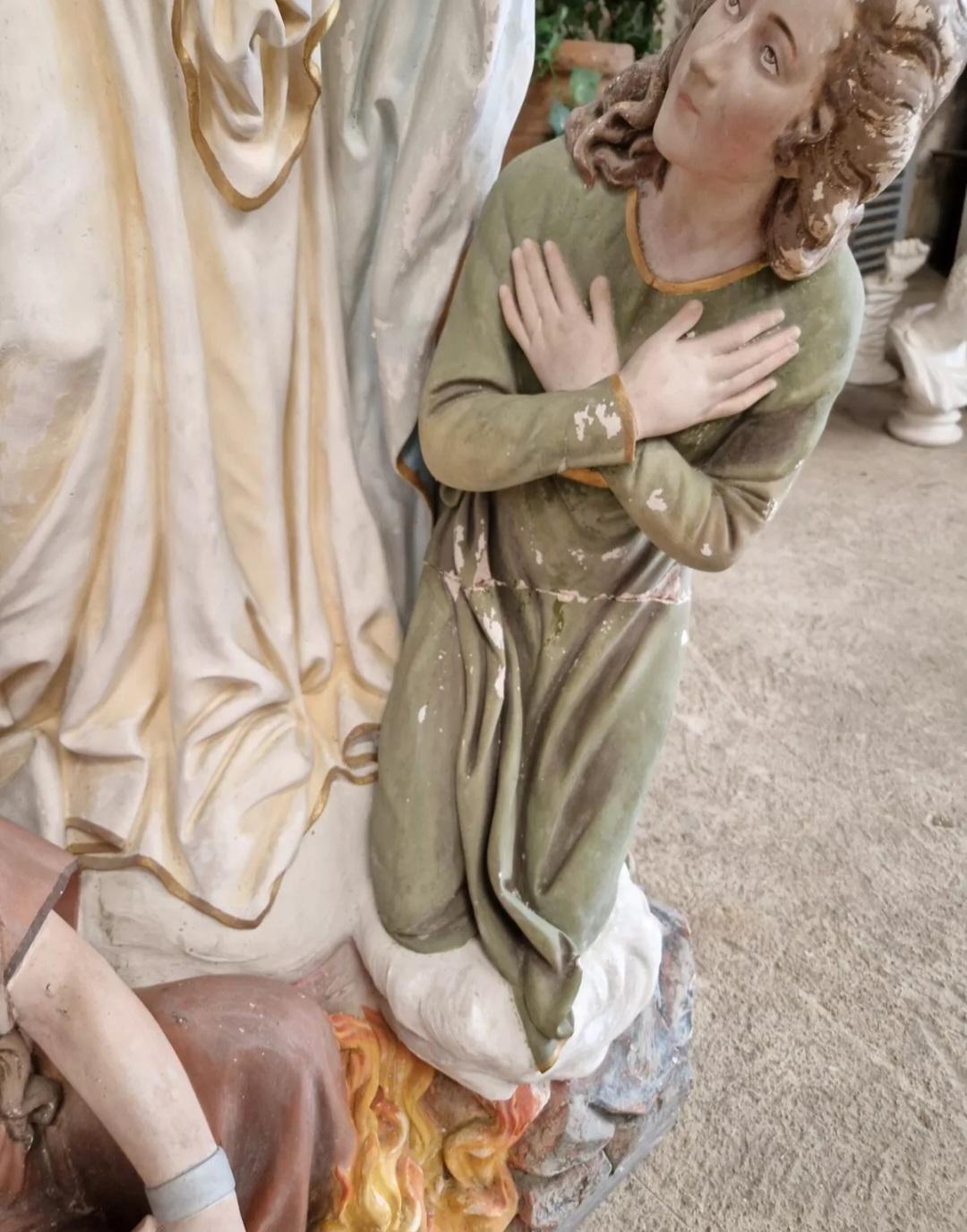 Statua religiosa del XIX secolo della Madonna del Purgatorio in vendita 4