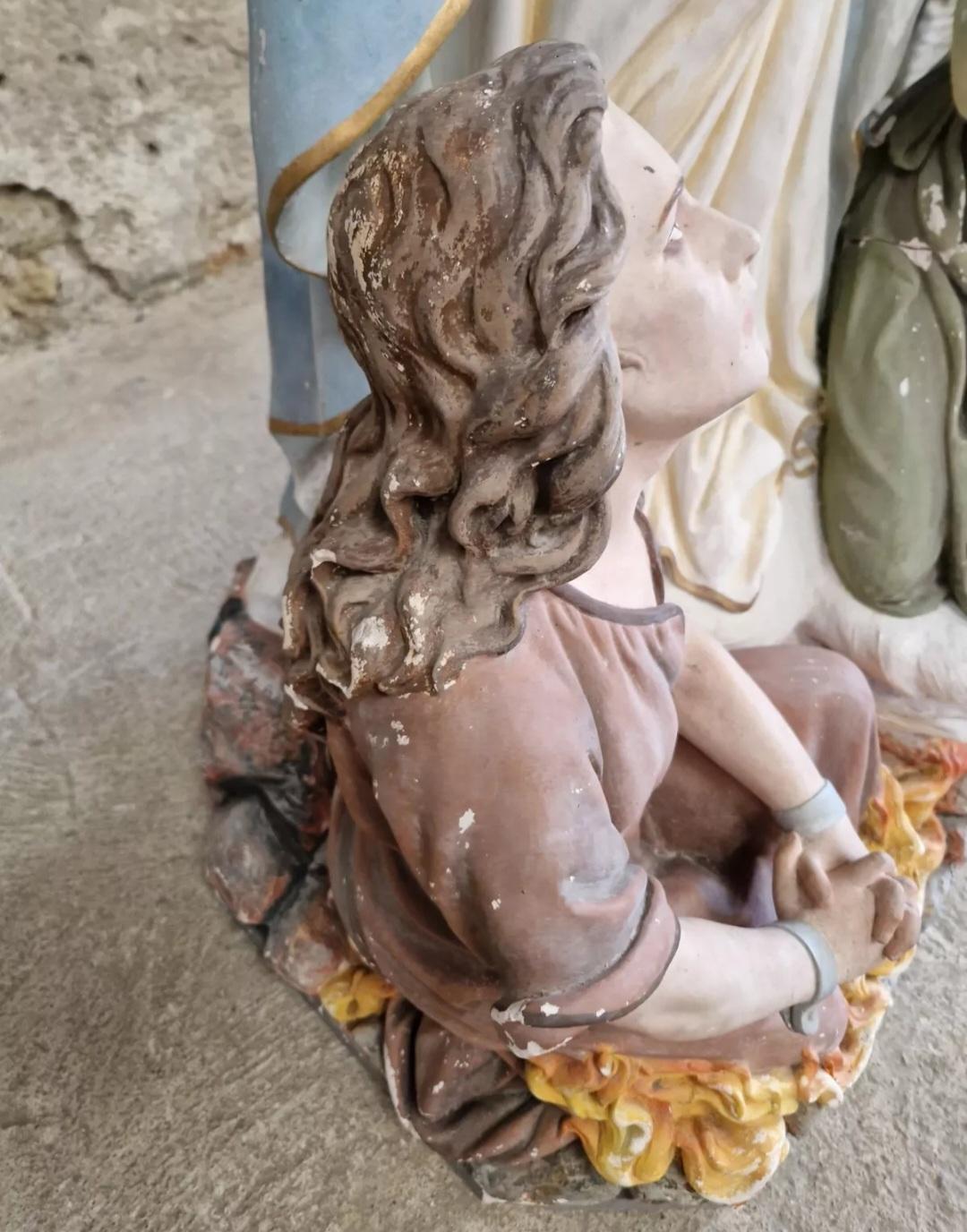 Statua religiosa del XIX secolo della Madonna del Purgatorio in vendita 5