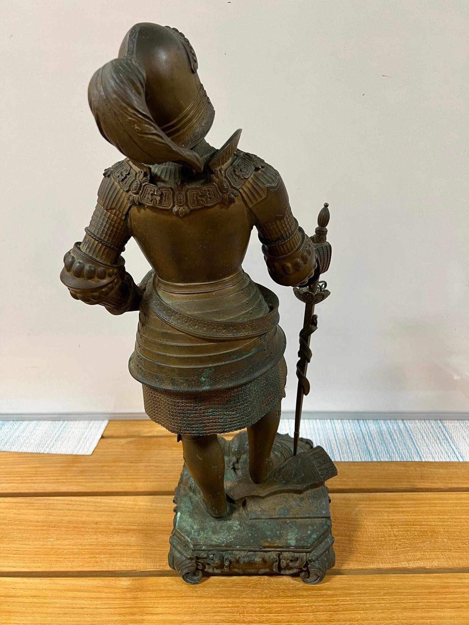Scultura di cavaliere in bronzo Hugo Frantiska Salm del XIX secolo in vendita 4