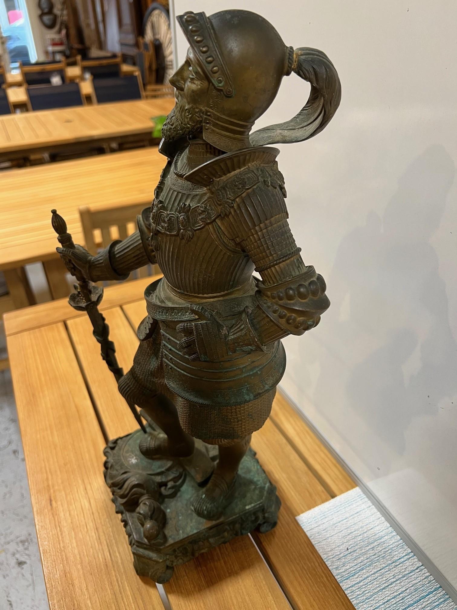 Scultura di cavaliere in bronzo Hugo Frantiska Salm del XIX secolo in vendita 2