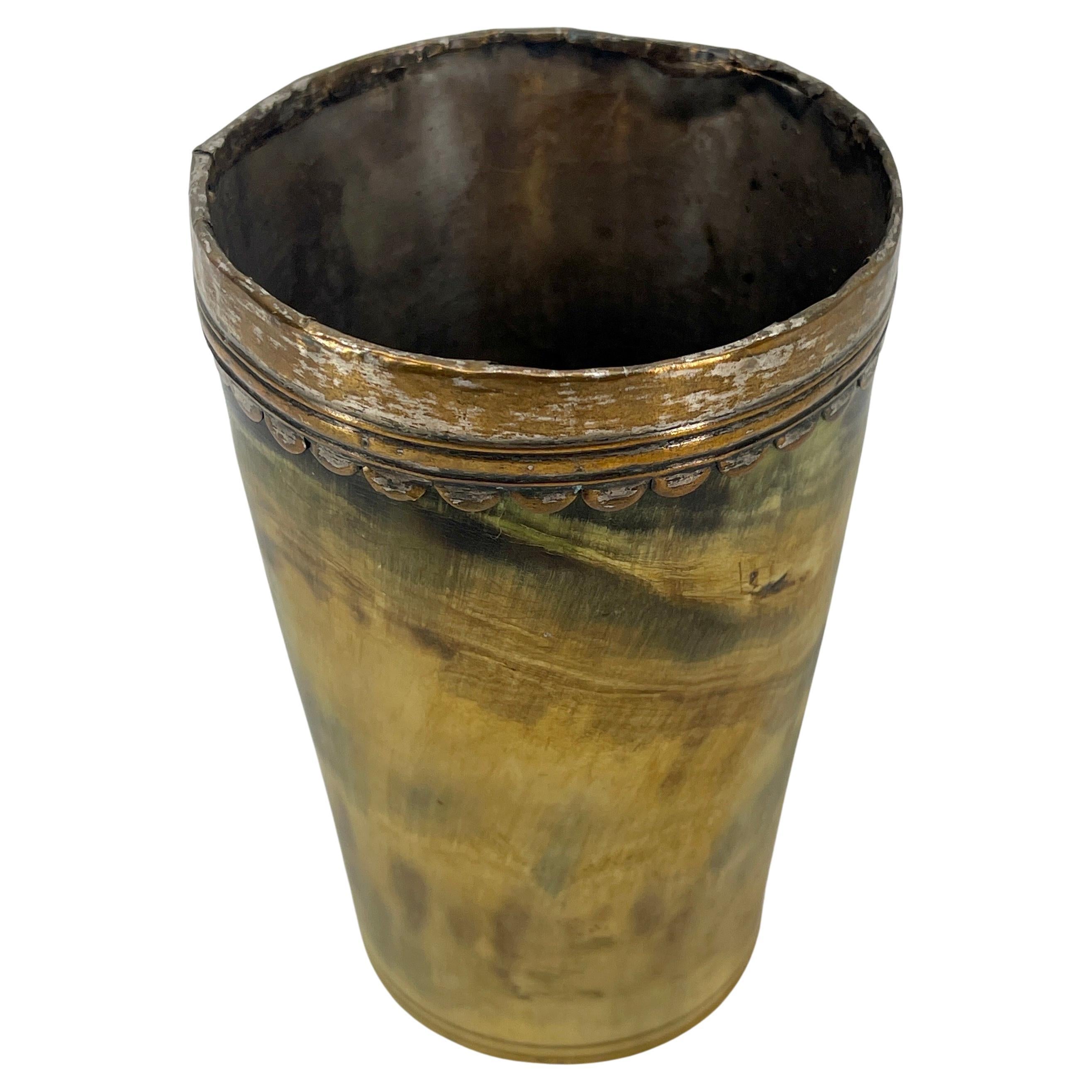 Danish 19th Century Hunter's Stirrup Beaker Cup in Horn For Sale