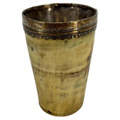 Antique 19th Century Hunter's Stirrup Beaker Cup in Horn