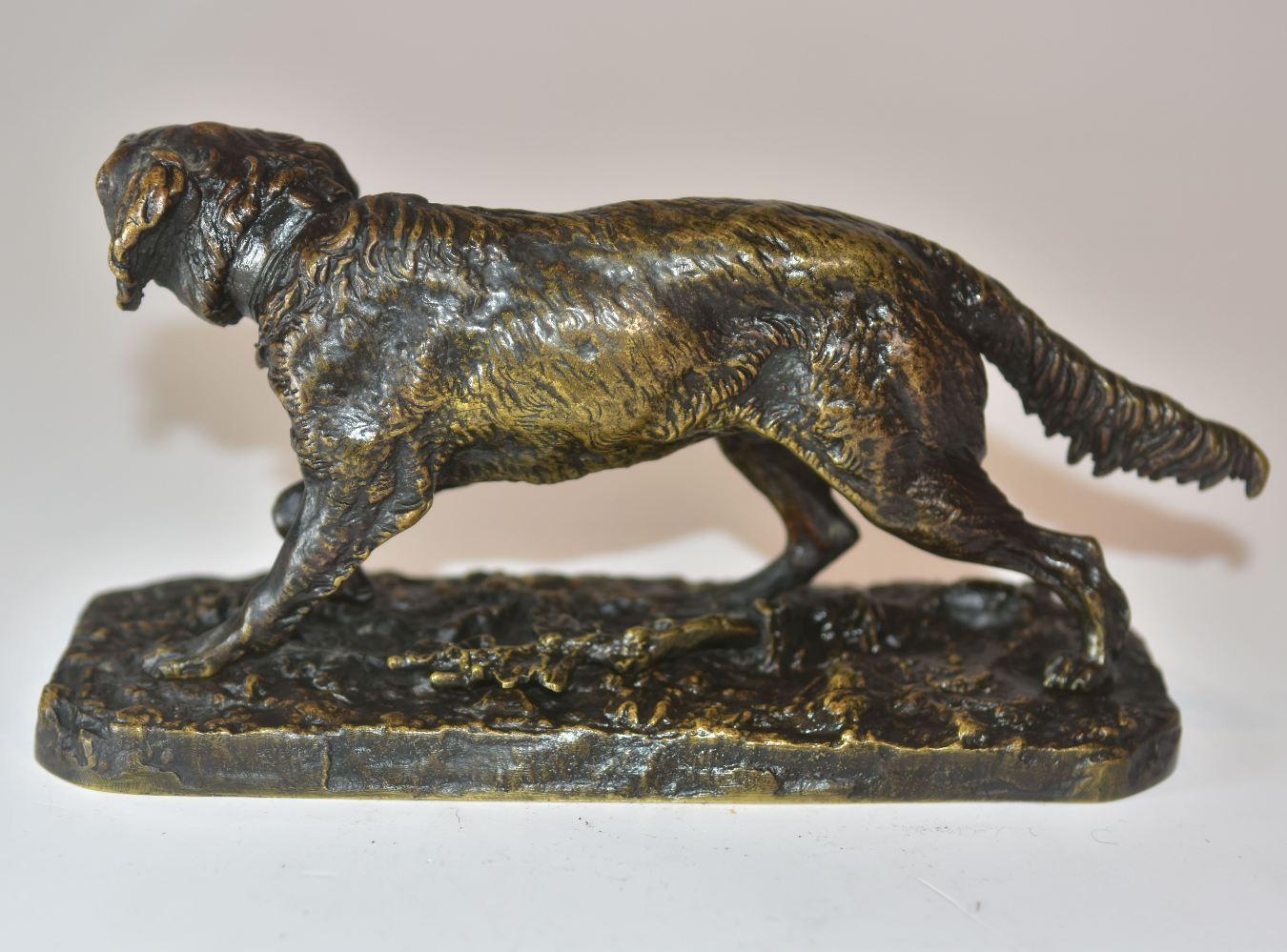 19th century hunting dog by Pierre-Jules Mêne (1810-1879) probably a spaniel space.