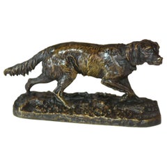 Antique 19th Century Hunting Dog by P.J Probably Leads Spaniel