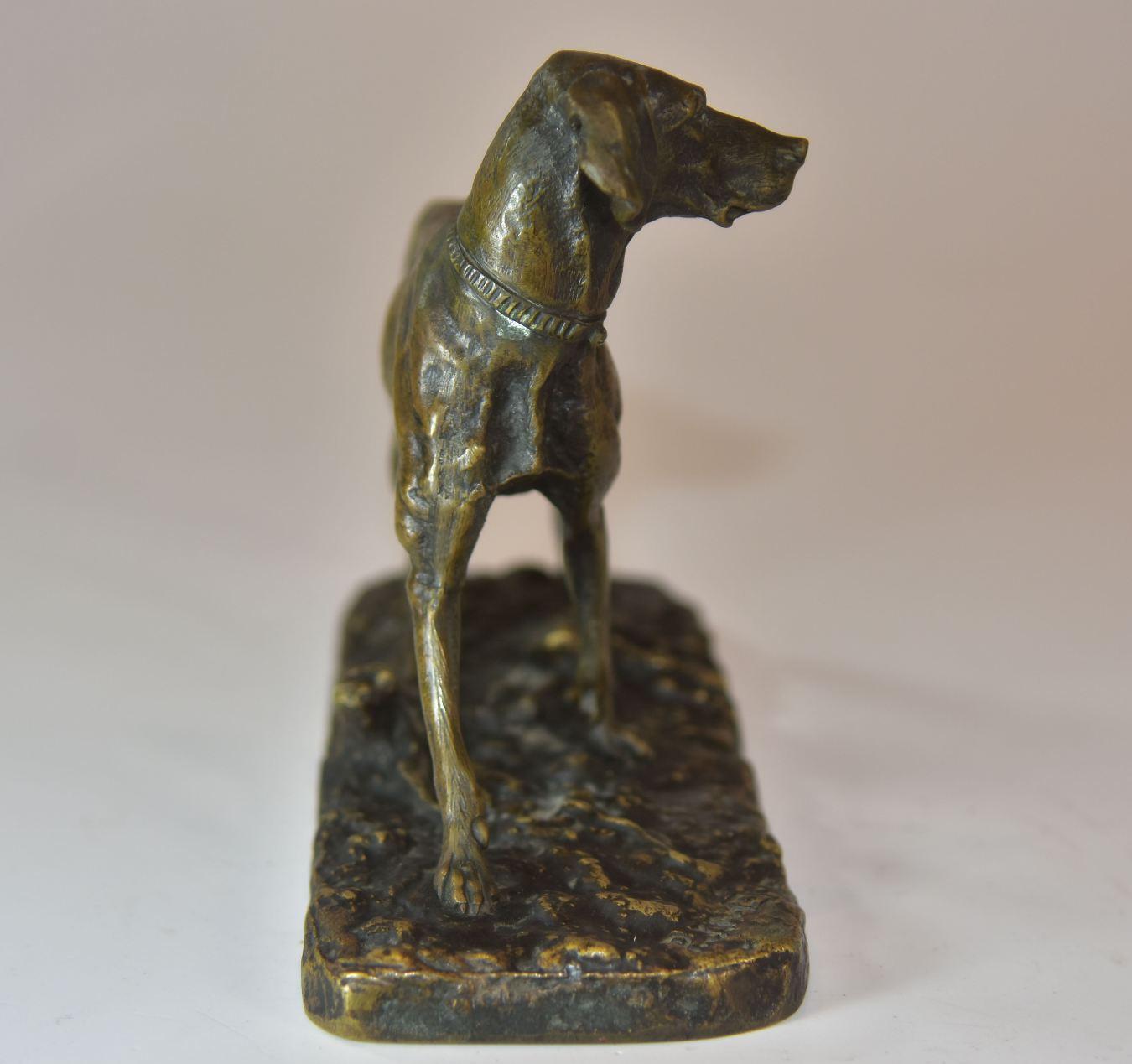 Français 19ème siècle Chien de chasse Pointer Bronze Animal P.J Mêne en vente