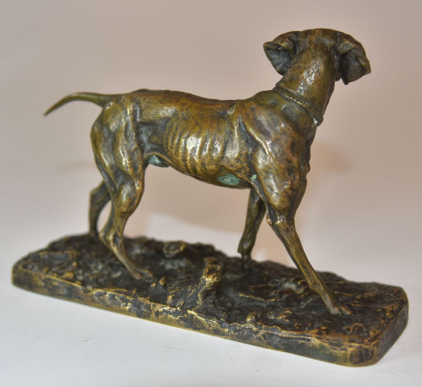 19ème siècle Chien de chasse Pointer Bronze Animal P.J Mêne Bon état - En vente à Marseille, FR