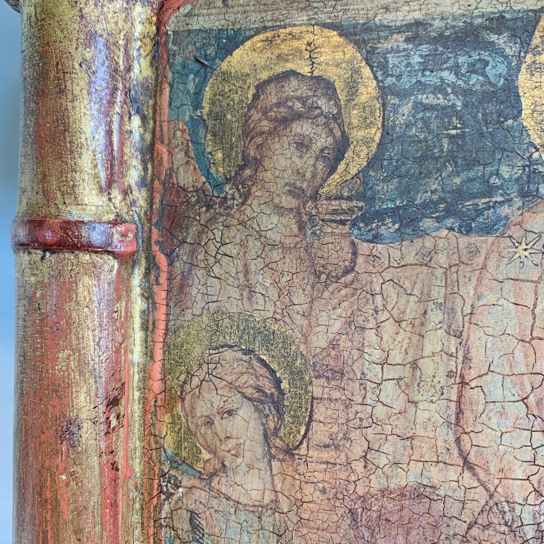 Neoclassical 19th Century Icon Painting on Wood Greek Orthodox