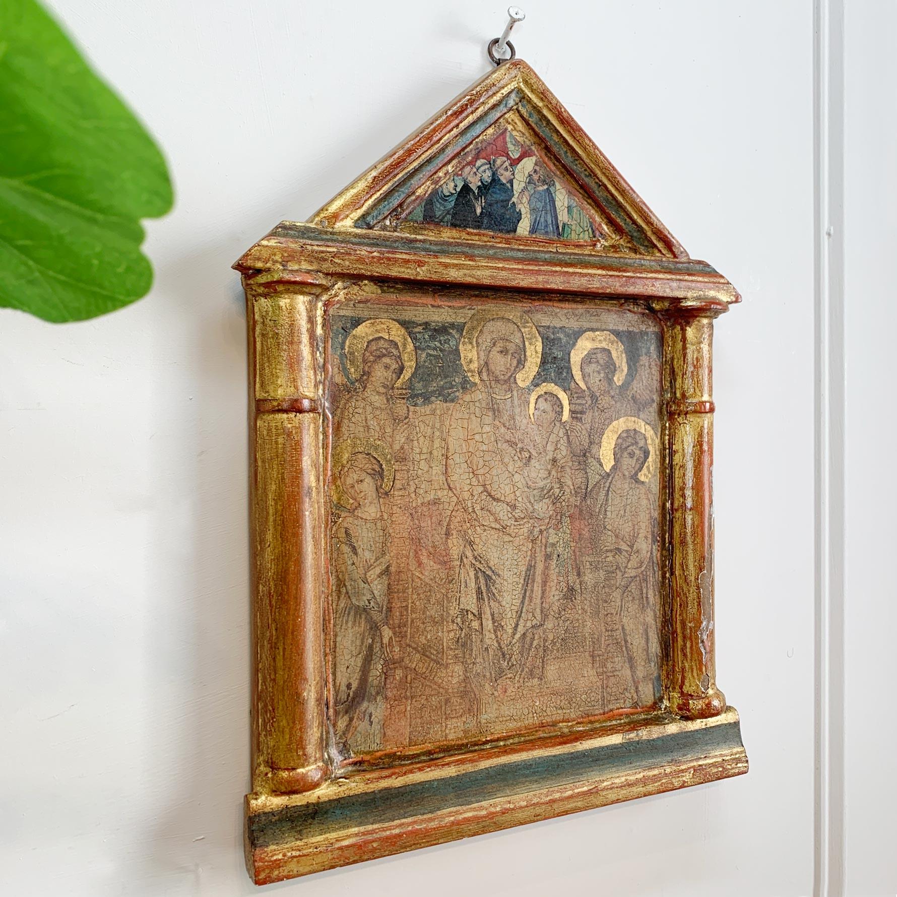 Baltic 19th Century Icon Painting on Wood Greek Orthodox