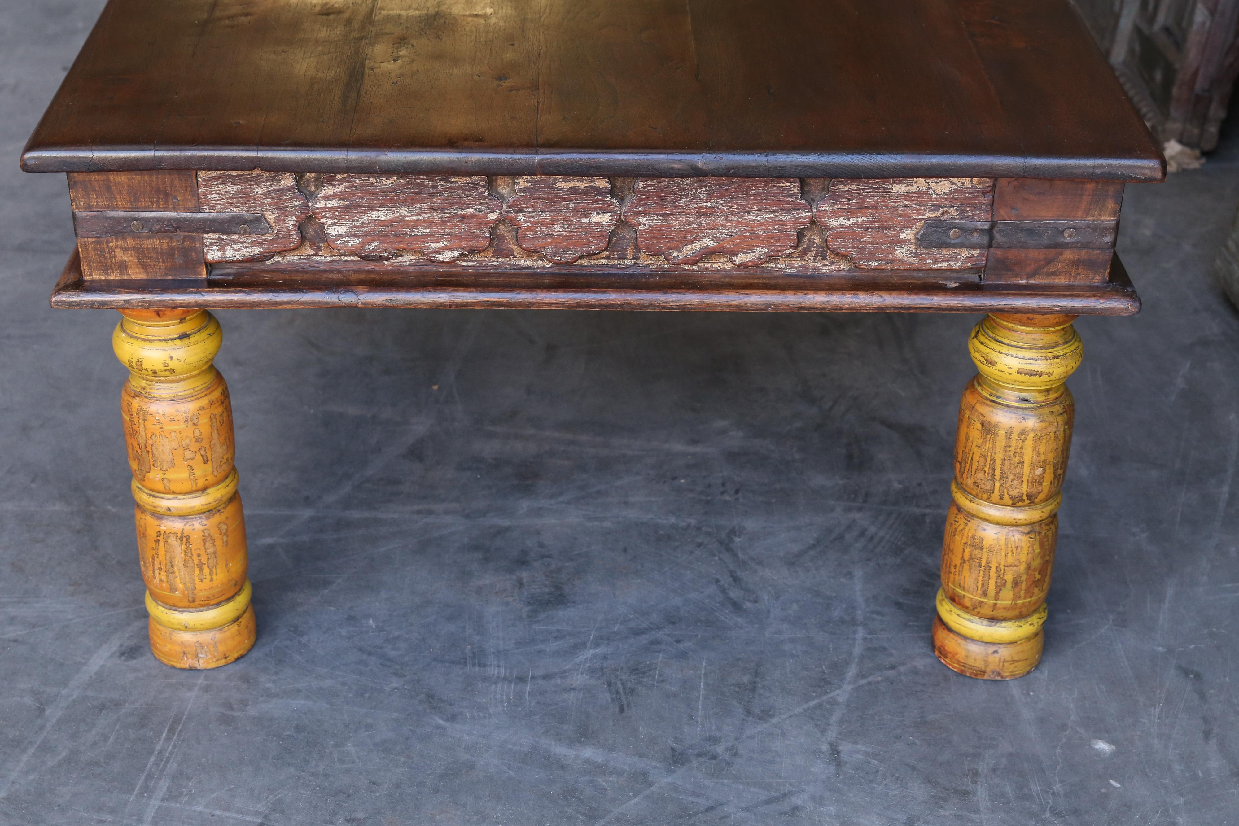 19th Century Idealistic Solid Teak Wood Coffee Table from a Tea Plantation For Sale 8