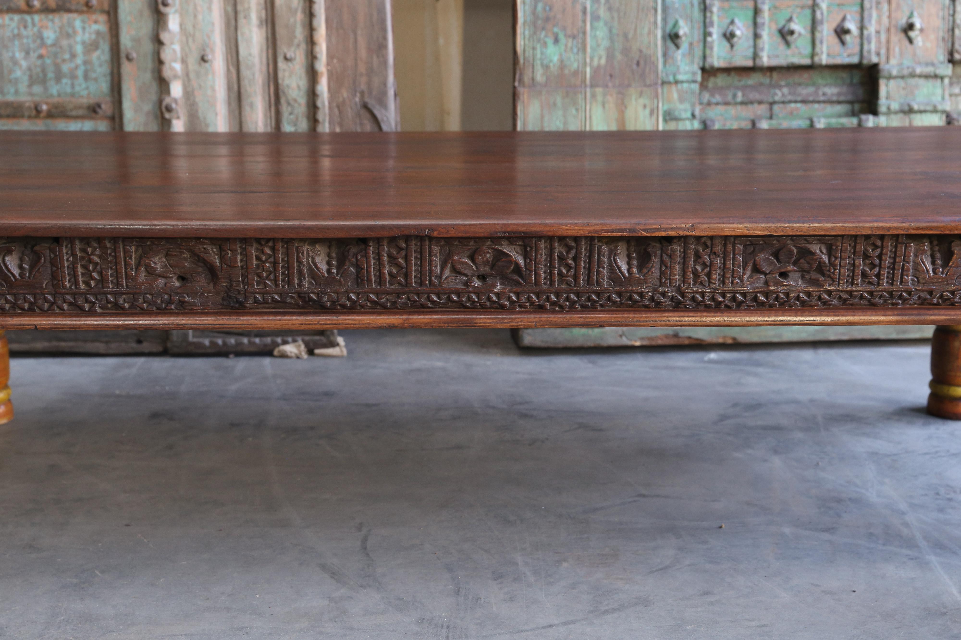 19th Century Idealistic Solid Teak Wood Coffee Table from a Tea Plantation For Sale 10